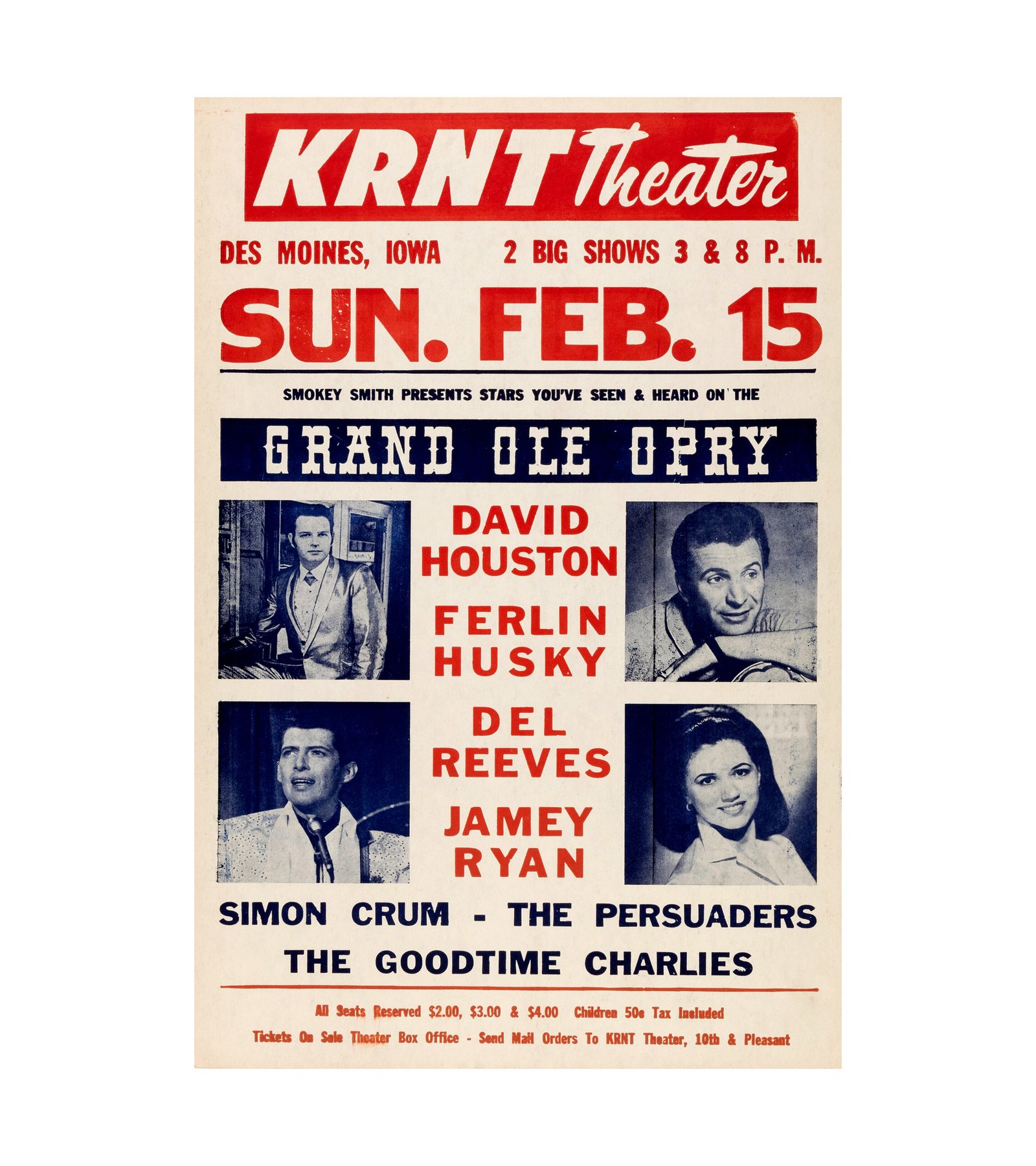 1970 David Houston, Ferlin Husky Des Moines, IA 