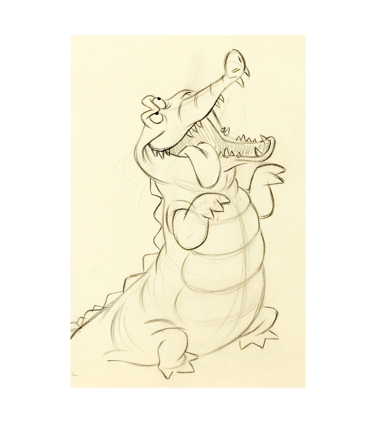 1953 Peter Pan Tick-Tock the Crocodile Animation Drawing 