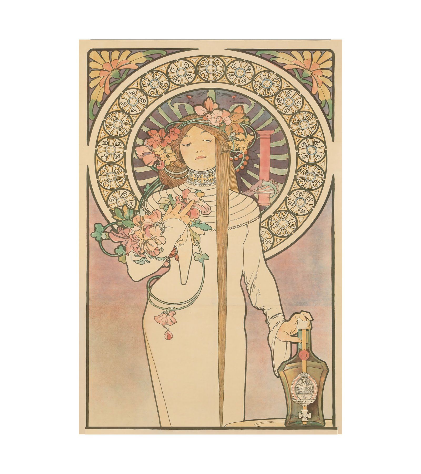 1898 ALPHONSE MUCHA (1860-1939) Alcohol Beverage Ad - Imp. F. Champenois, Paris 