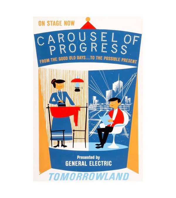 1967 ''Carousel of Progress'' Disneyland Park Entrance Poster (Walt Disney) 