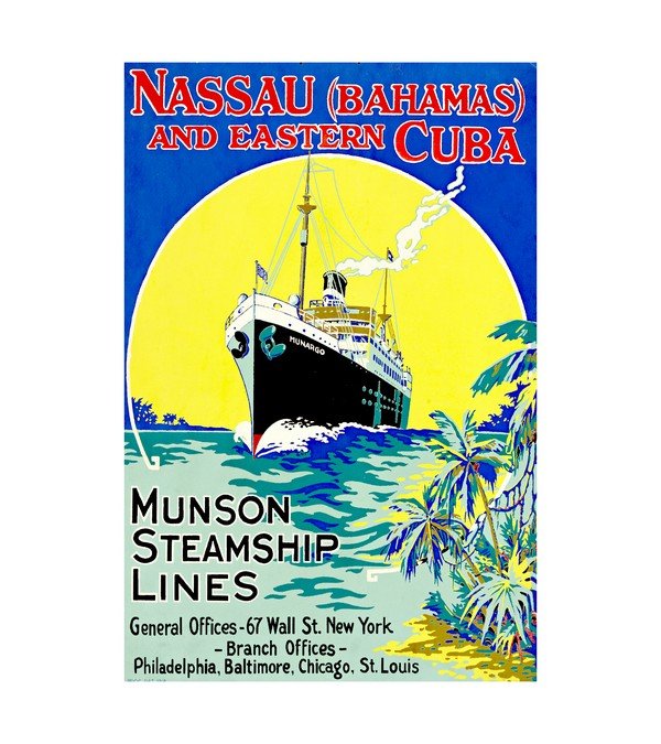 1910 Munson Steamship Lines  Nassau (Bahamas) and Eastern Cuba 