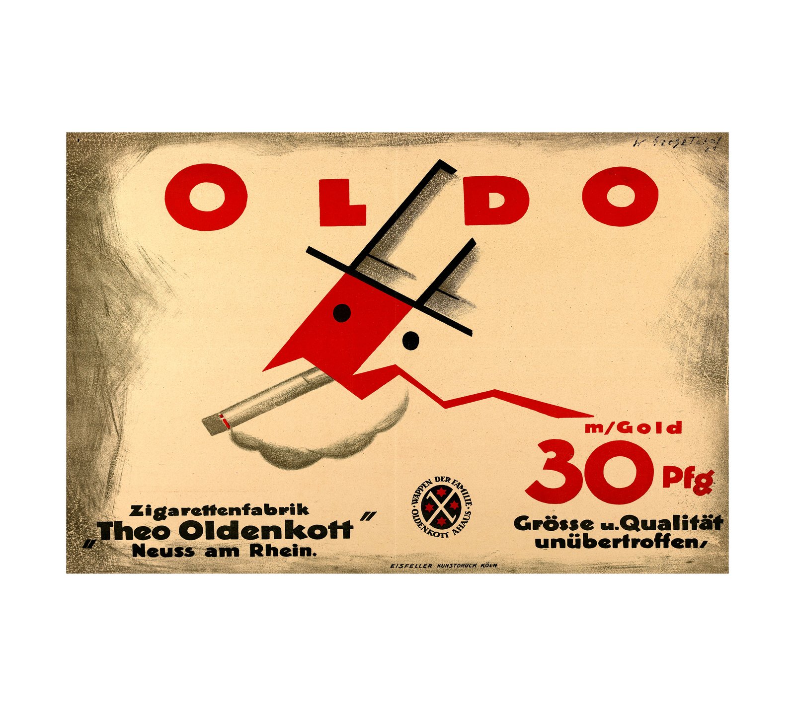 1921 Oldo. Zigarettenfabrik ‘Theo Oldenkott’ Neuss am Rhein