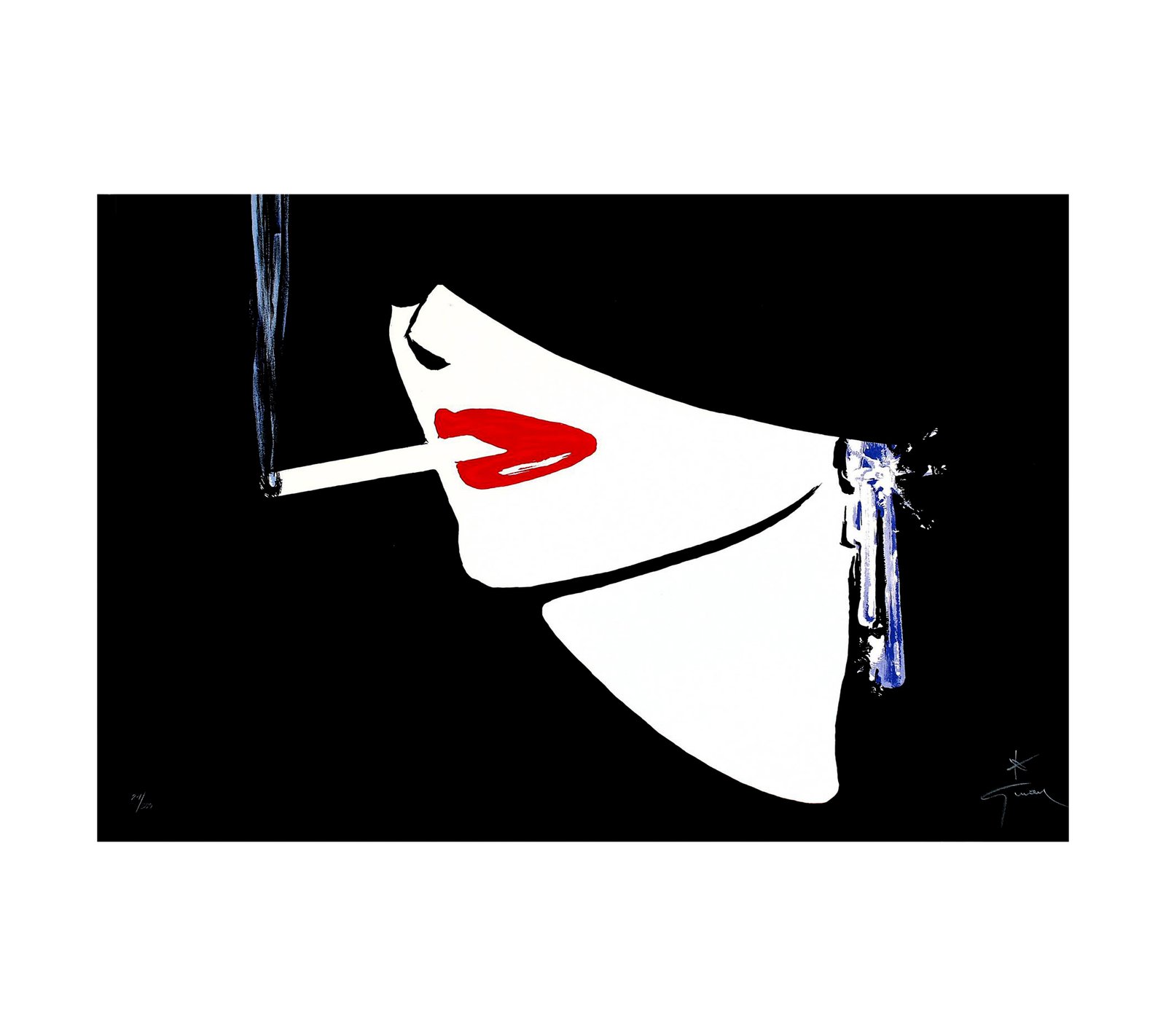 1989 Rene Gruau - Signed - Heure Bleu