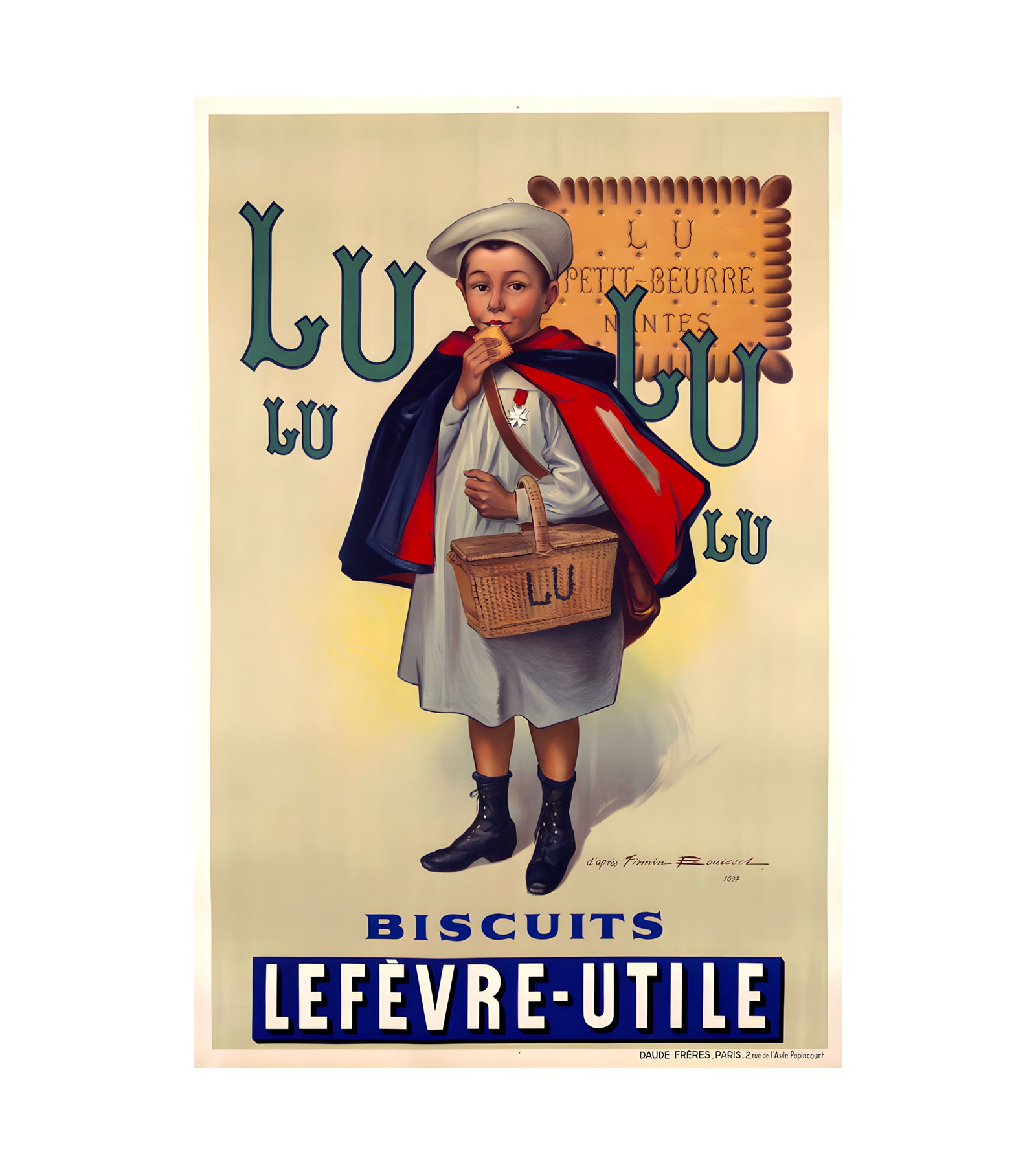 1897 Biscuits Lefevre-Utile - LU-LU Daude Freres, Paris 