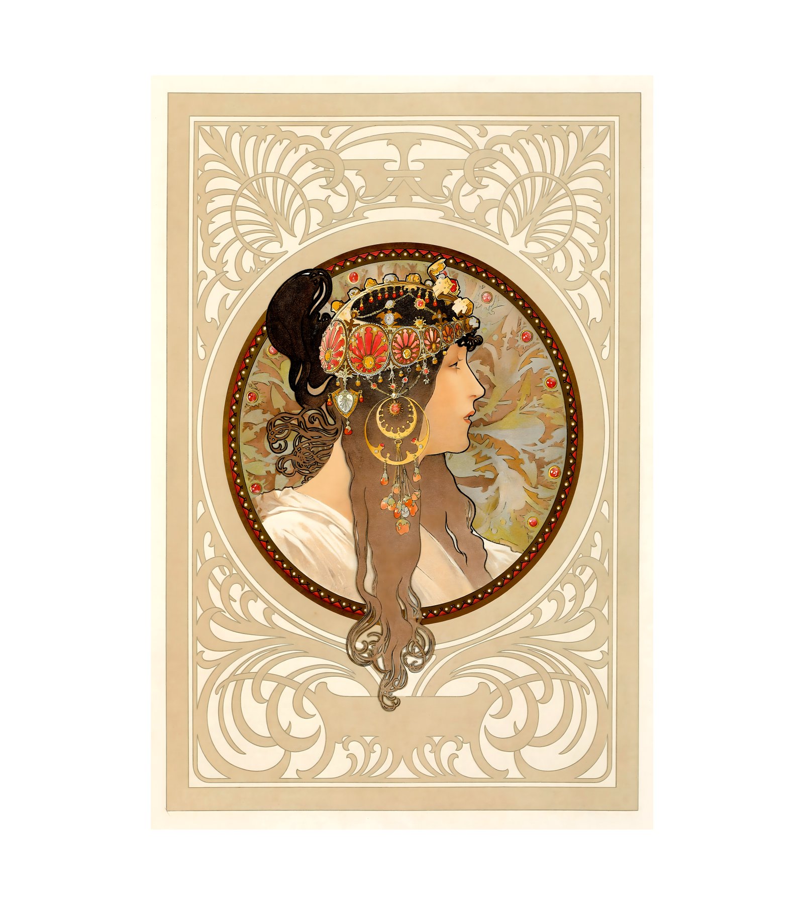 1987 ALPHONSE MUCHA (Art Nouveau) Tetes Byzantines - Imp. F. Champenois, Paris 