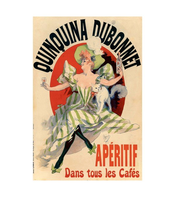 1895 Jules Cheret (French, 1836-1932). Quinquina Dubonnet, Aperitif, Dans tous les Cafes 