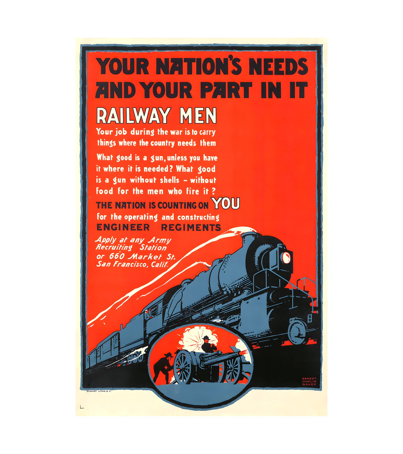 1918 ERNEST HAMLIN BAKER - Railway Men - Schmidt Litho, S.F.