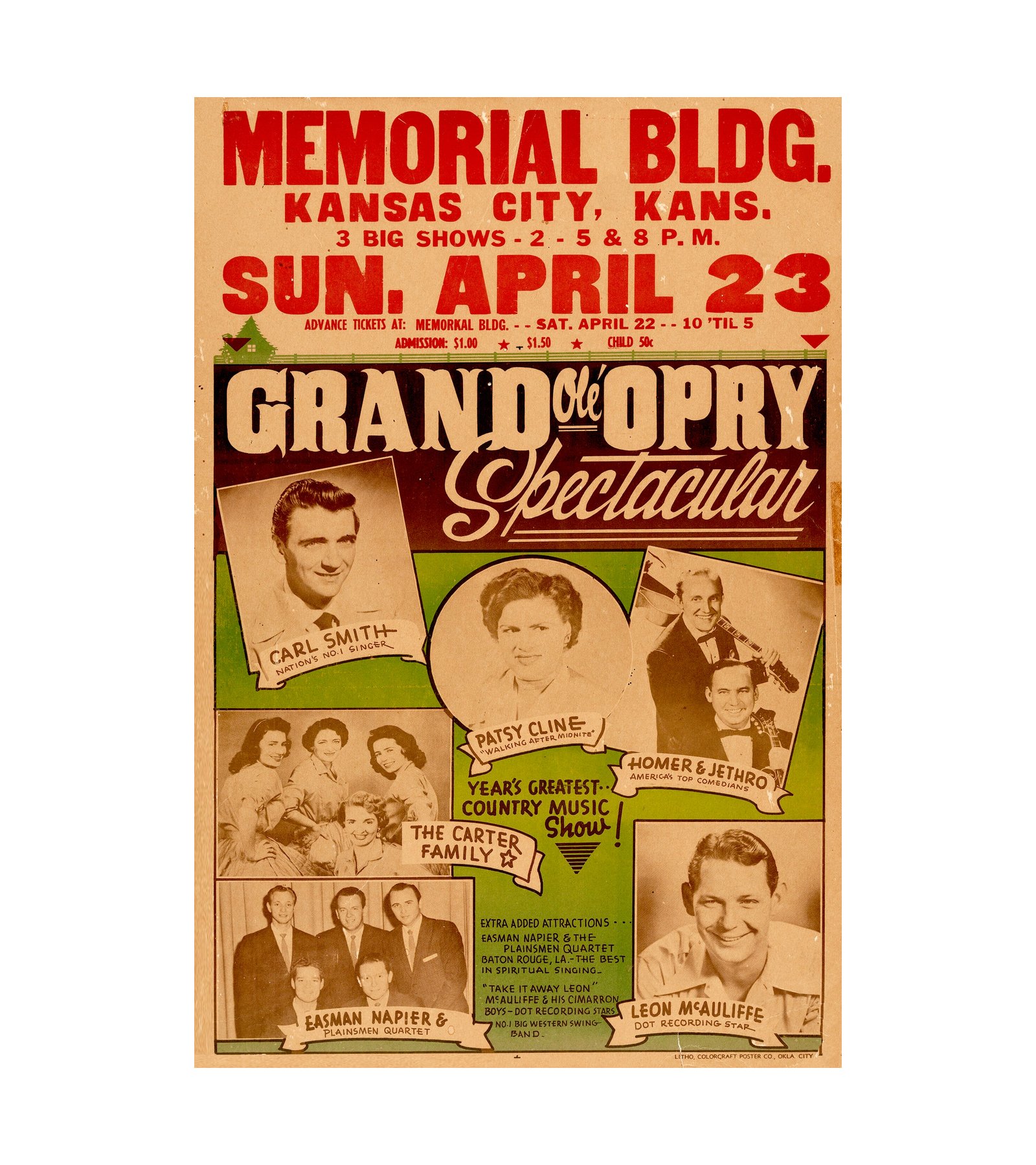 1961 Patsy Cline Carl Smith Memorial Building 