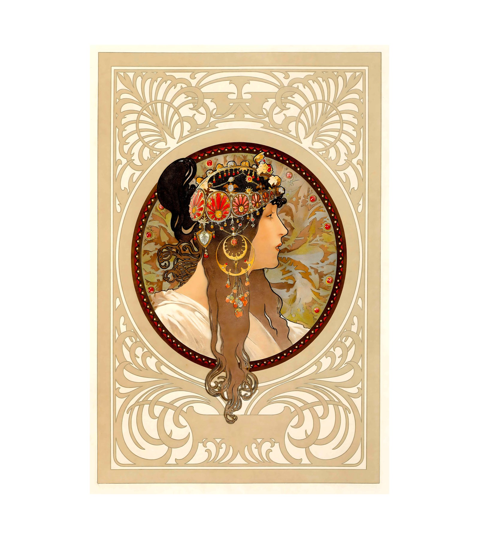 1897 ALPHONSE MUCHA (1860-1939) Byzantine Heads - Imp. F. Champenois, Paris 