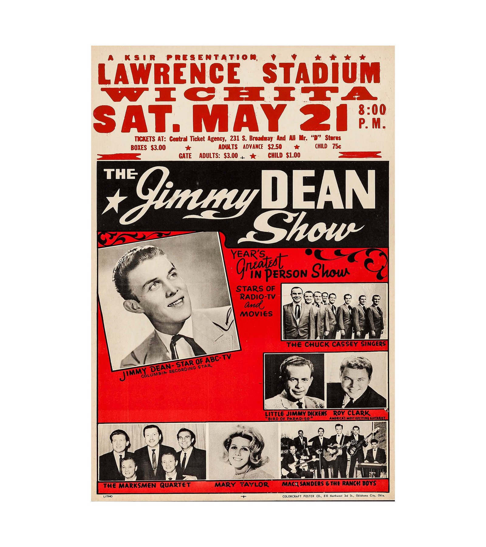 1965 The Jimmy Dean Show at Lawrence Stadium 