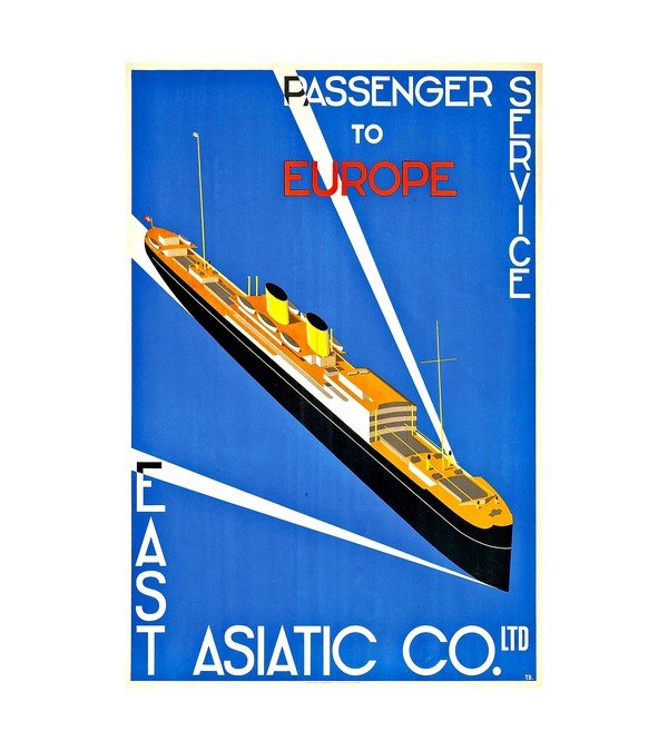 1934 East Asiatic Company Passenger service to Europe, Siam, Ceylon, Straits 