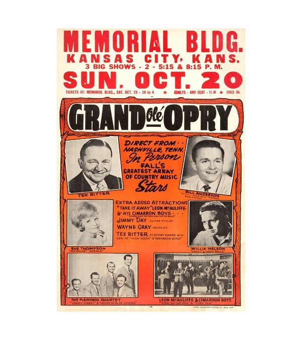 1963 Willie Nelson Grand Ole Opry Memorial Building, Country 