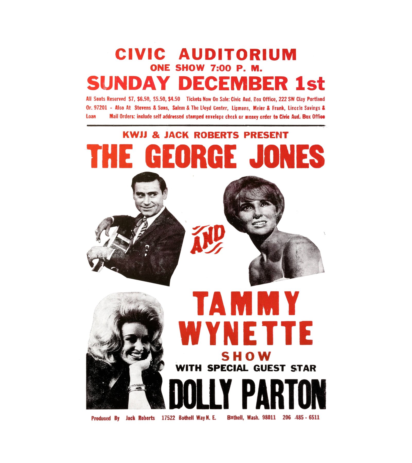 1974 Dolly Parton, George Jones, Tammy Wynette - Portland, OR 