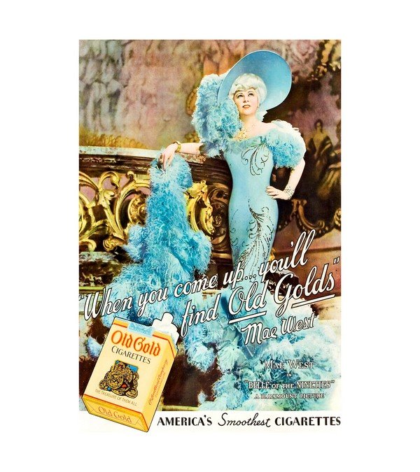 1934 Mae West Old Gold Cigarettes