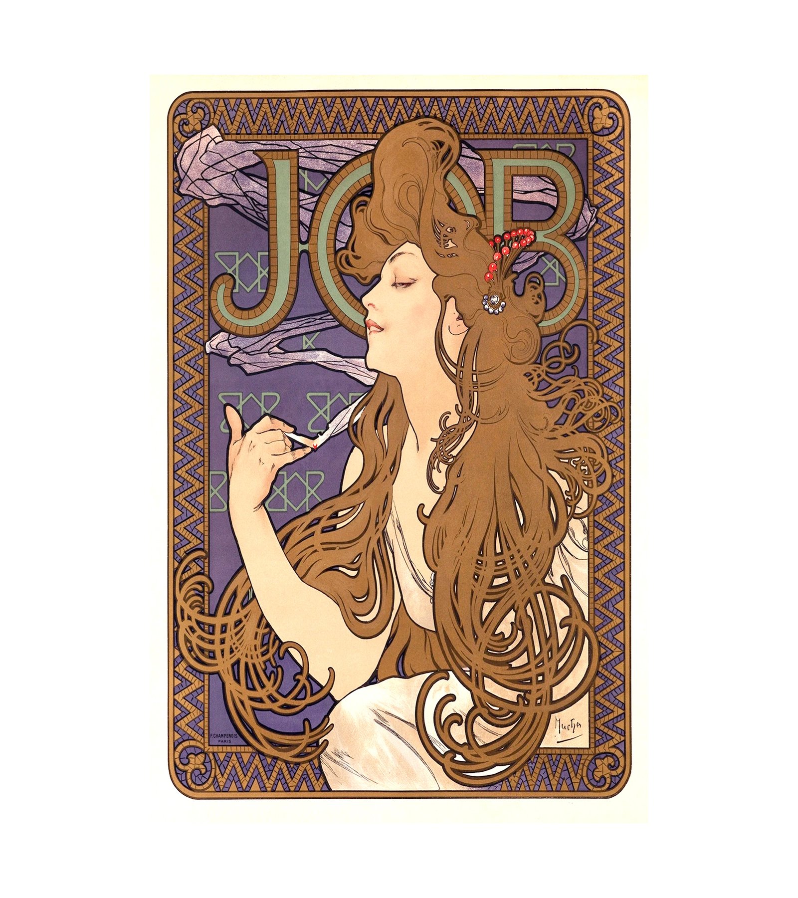1896 Papier a cigarettes Job Alphonse Mucha