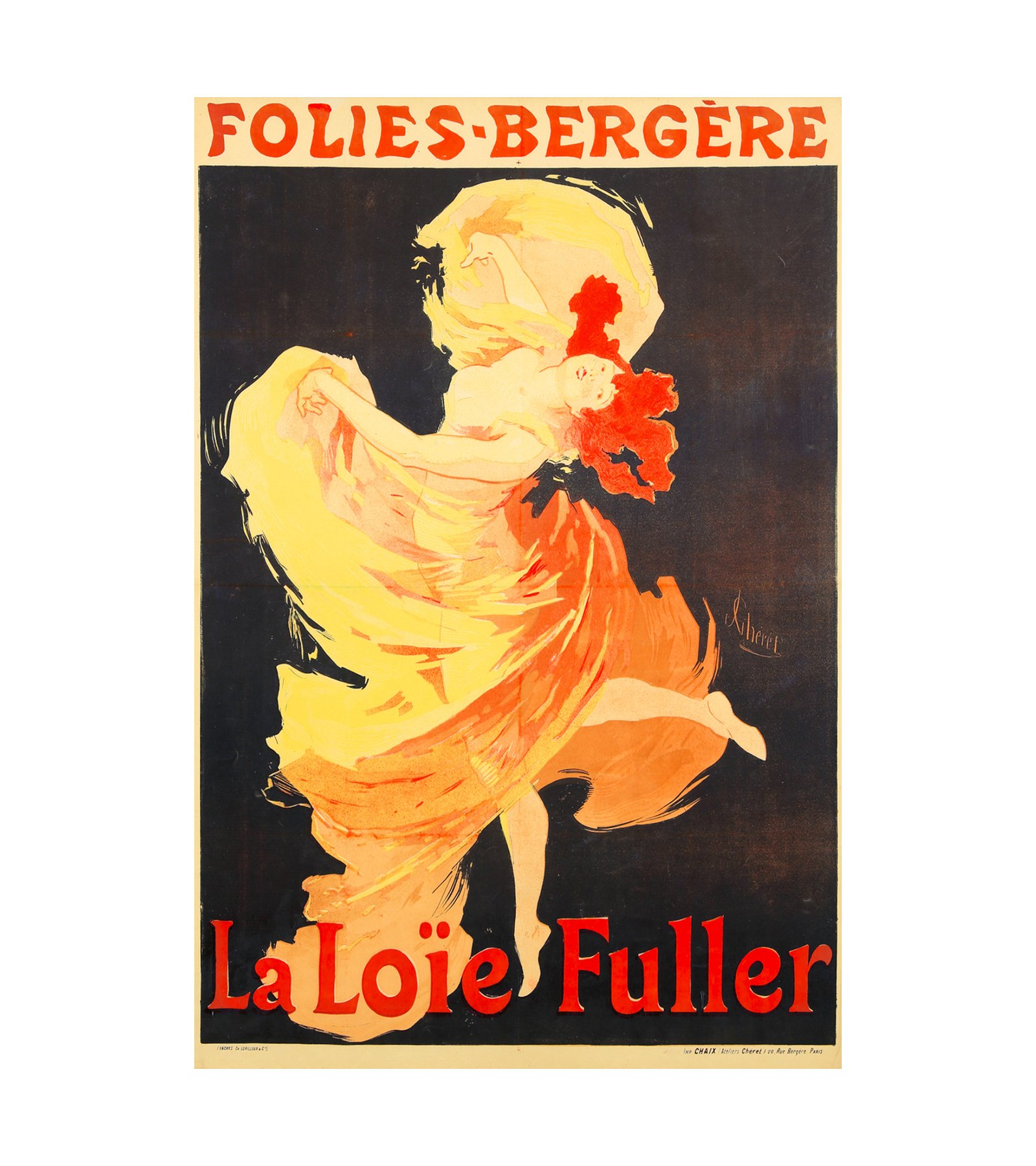 1893 Jules Cheret Follies Bergere - La Loie Fuller 