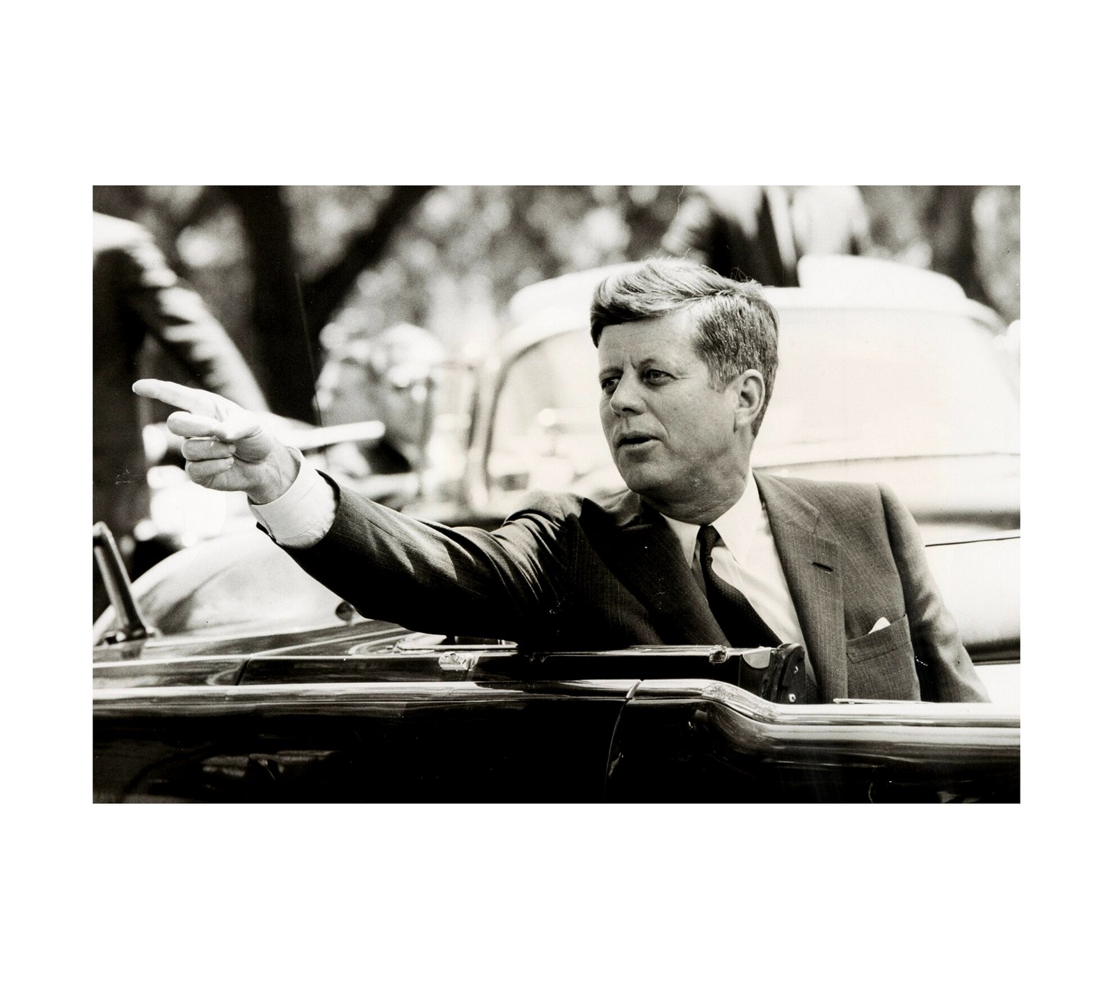 1963 John F. Kennedy in Lincoln Continental Convertible Limousine Motorcade in Dallas 