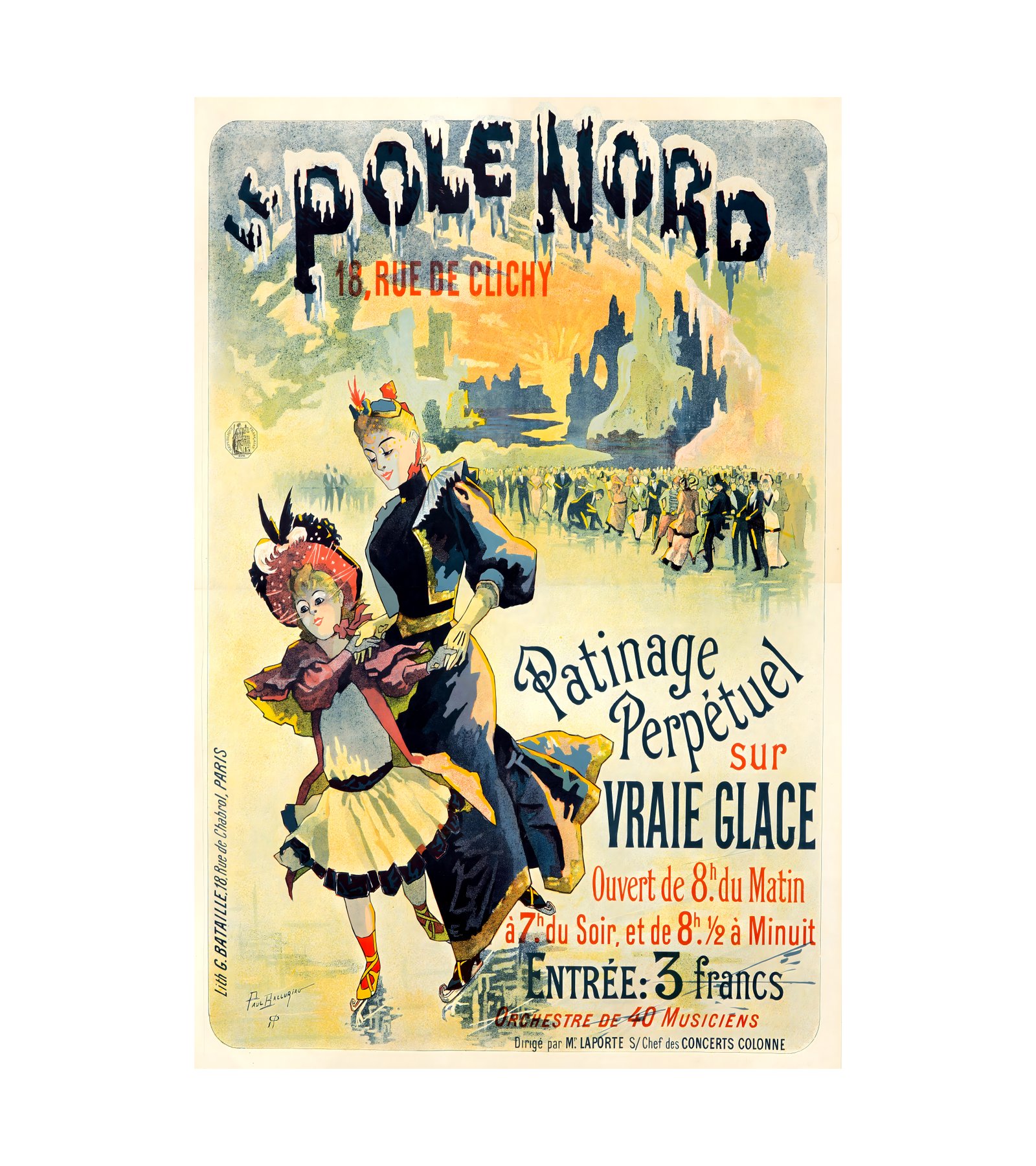 1893 PAUL BALLURIAU - Le Pole Nord G. Bataille, Paris 