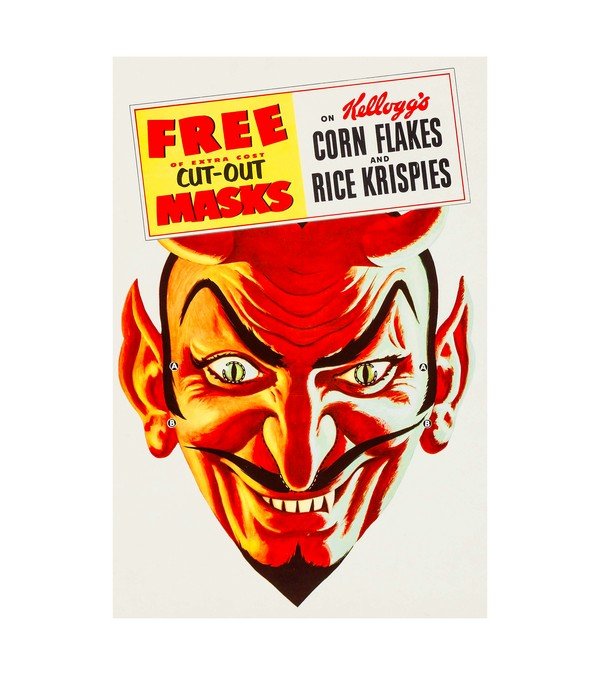 1953 Kellogg's Corn Flakes and Rice Krispies Cut-Out Mask 