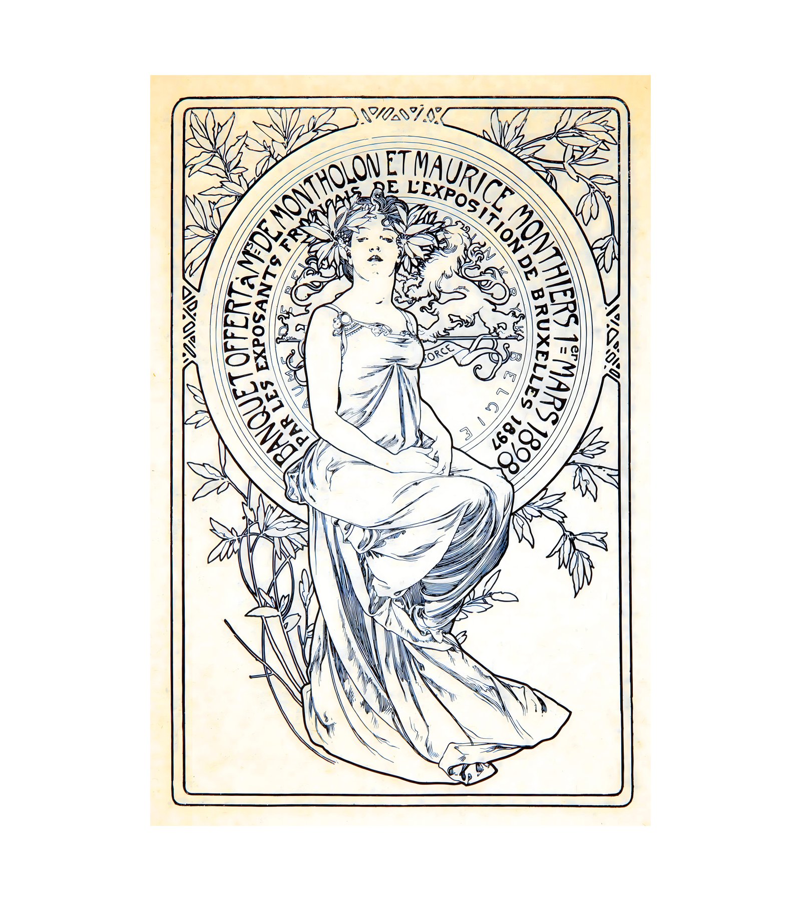 1898 ALPHONSE MUCHA (1860-1939) Banquet -1er Mars 