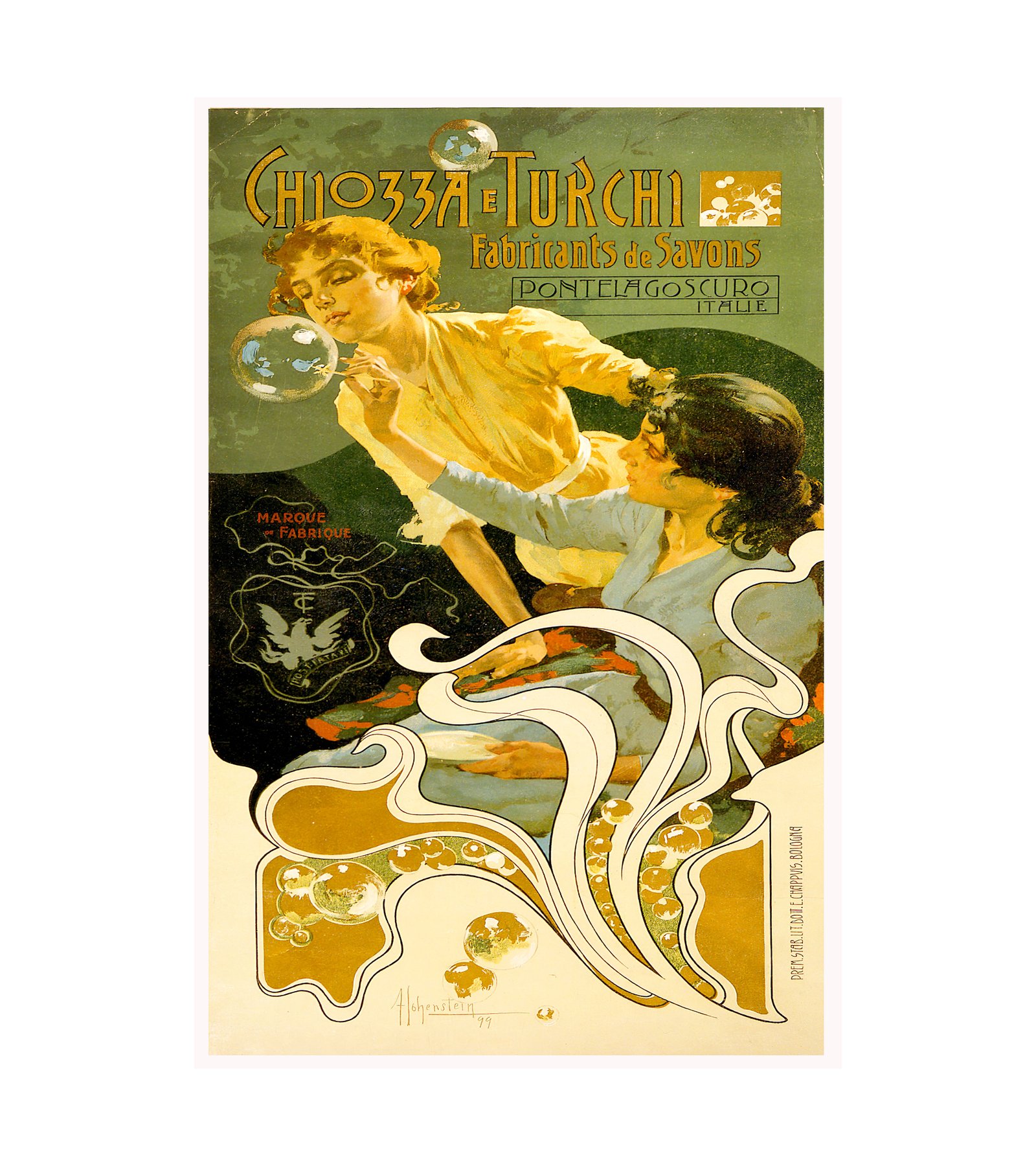1889 Chiozza e Turchi, fabricants de savons, Pontelagoscuro, Italie Adolfo Hohenstein (German, 1854–1928)