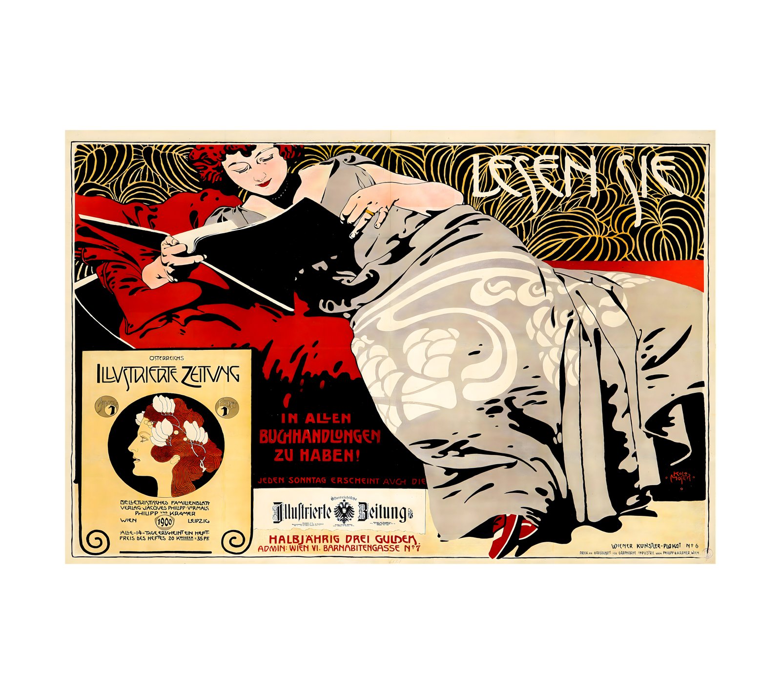 1900 KOLOMAN MOSER - Illustrierte Zeitung Wiener Kunsler Plakat, Wien 