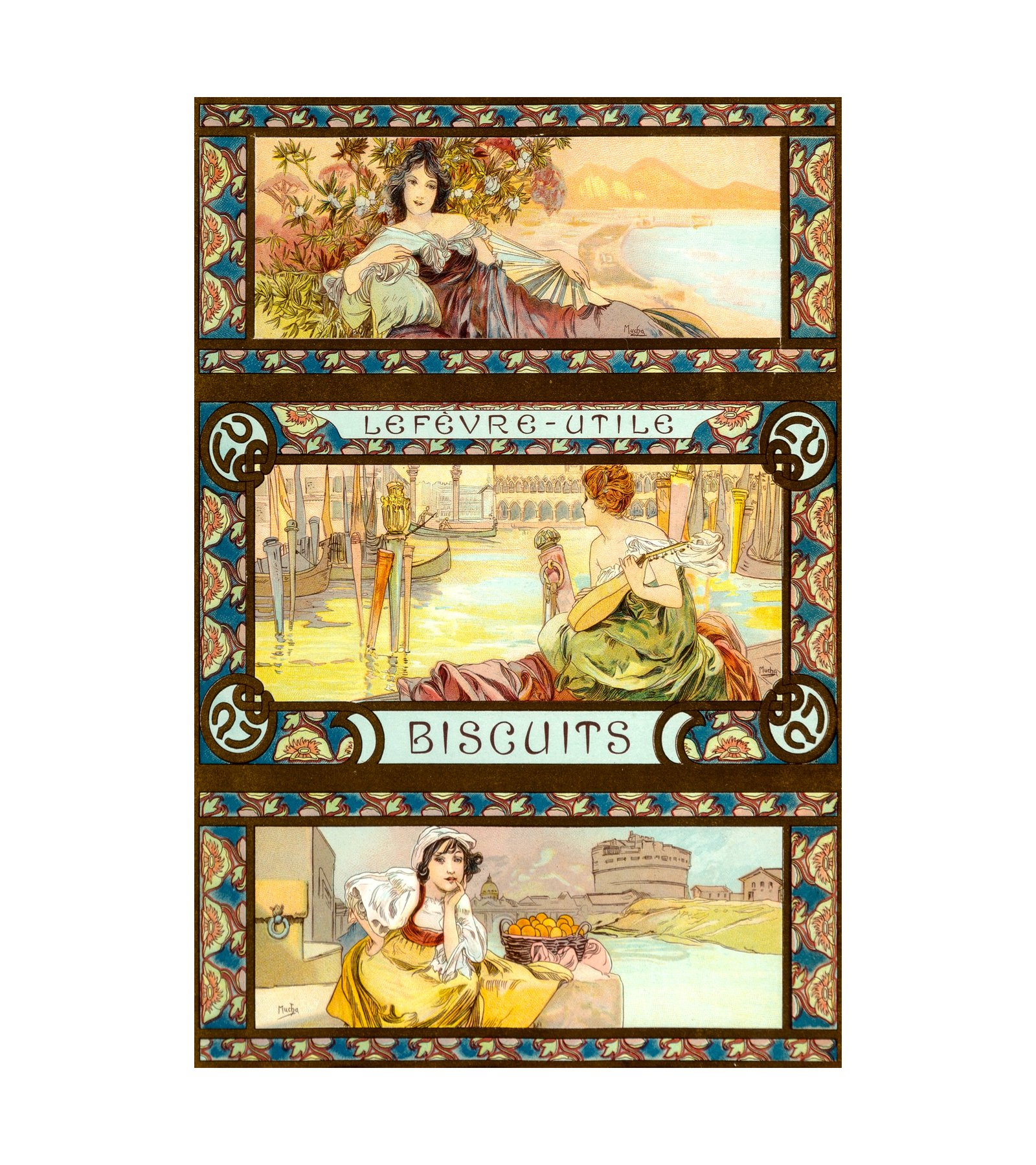 1896 Alphonse Mucha - French biscuit brand Lefevre-Utile 