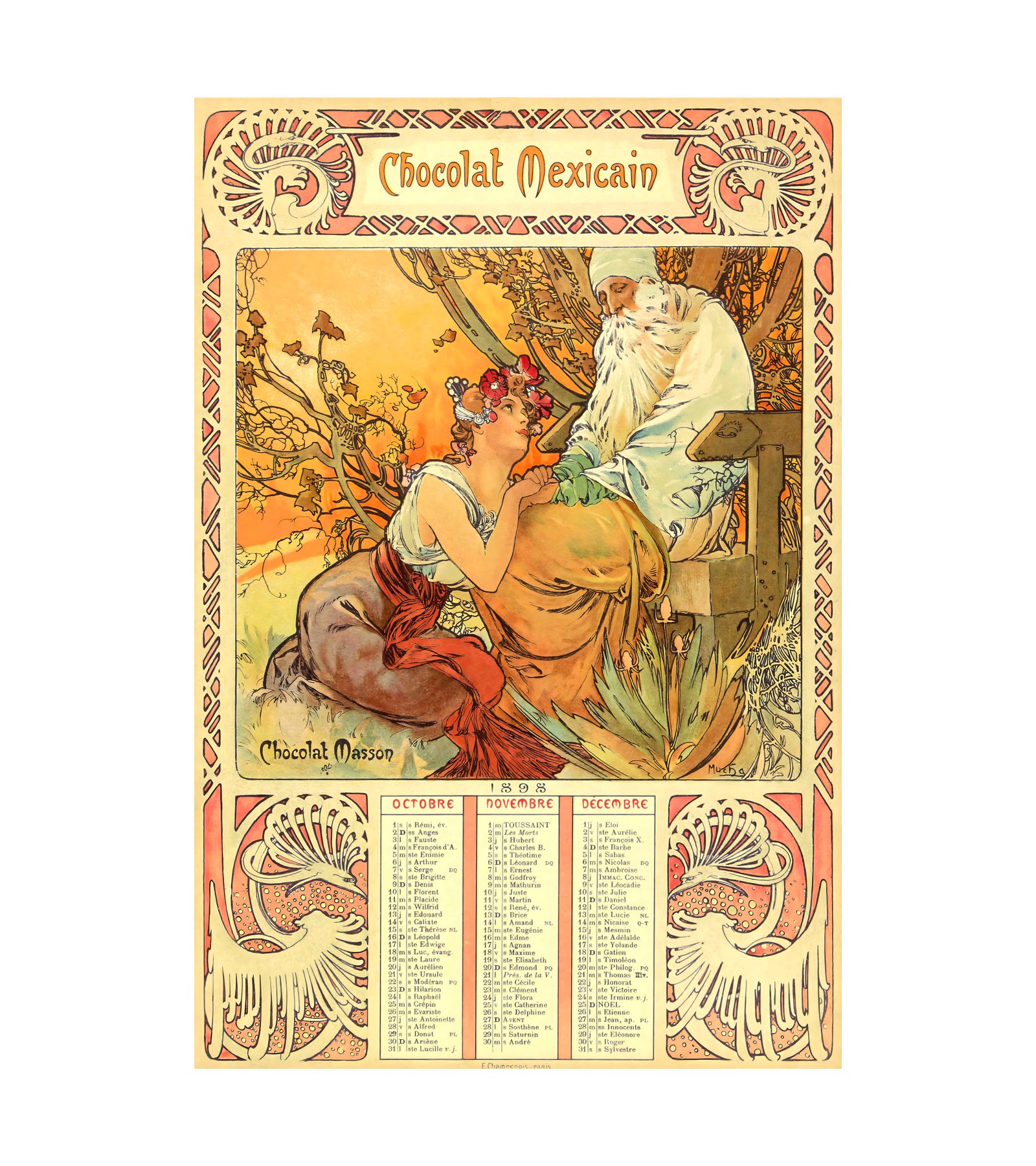 1897 ALPHONSE MUCHA (1860-1939) Chocolat Mexicain 