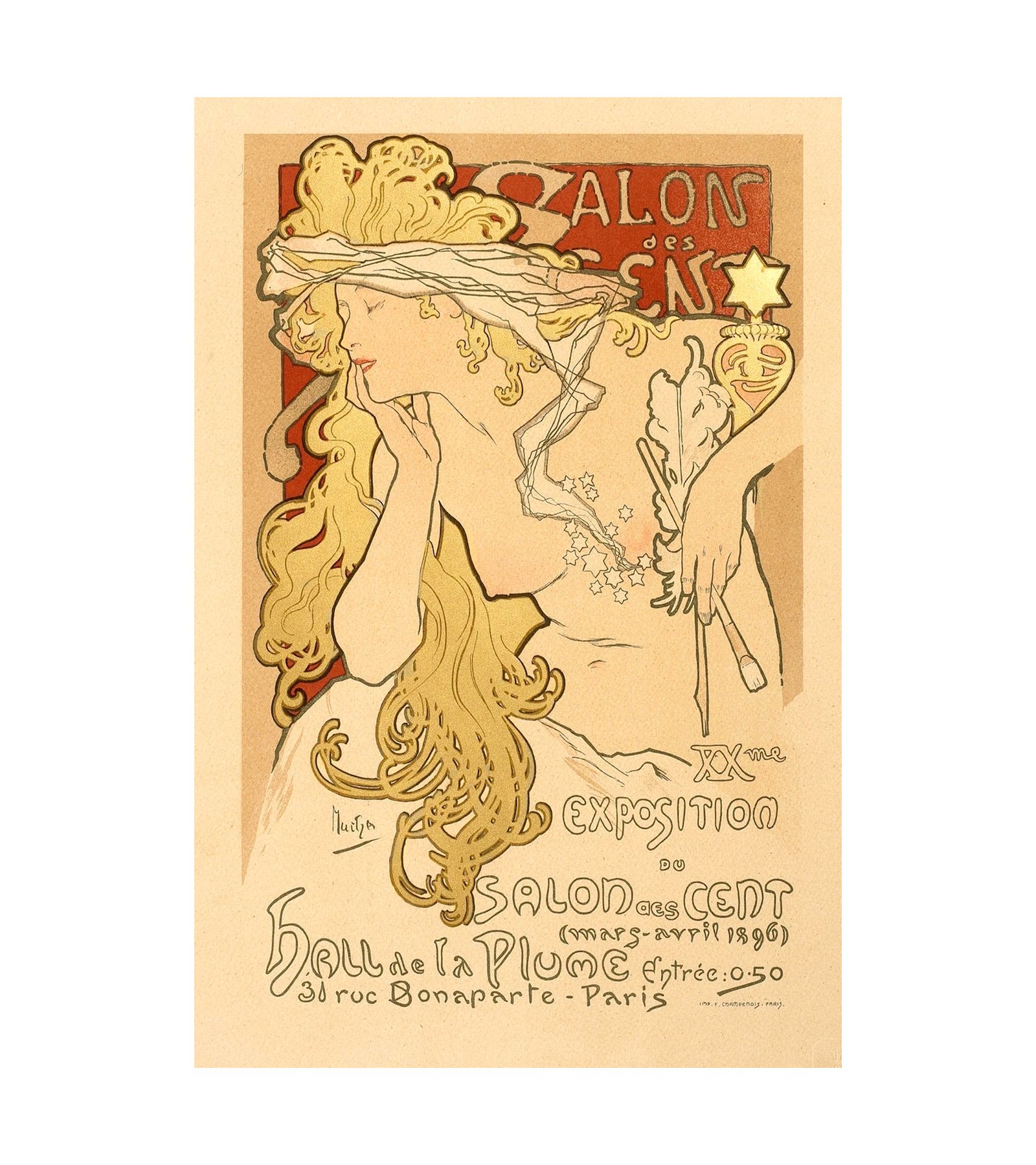 1896 SALON DES CENTS. Maitres de l'Affiche Alphonse Mucha