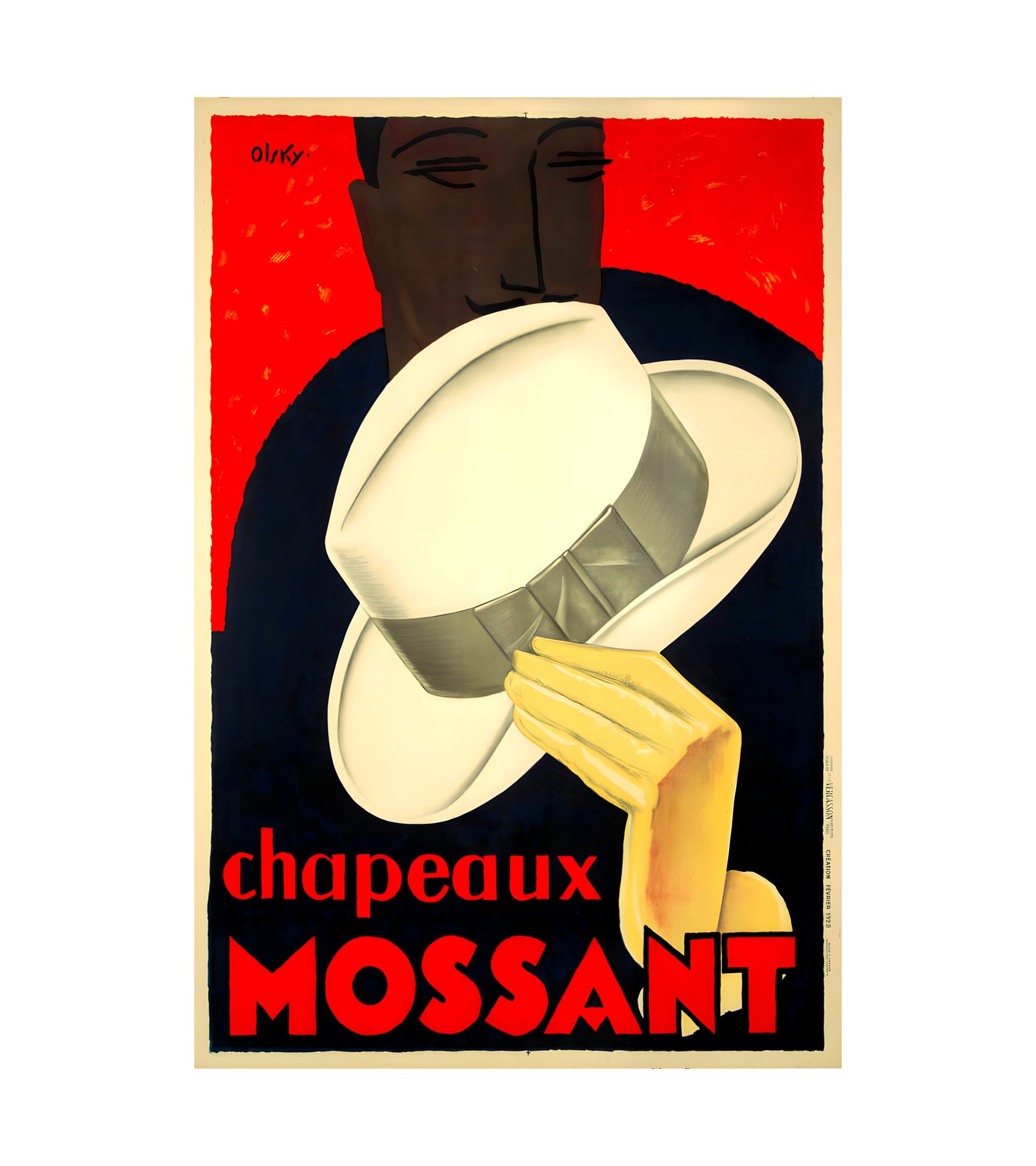 1928 OLSKY - Chapeaux Mossant - Imp. Vercasson, Paris 