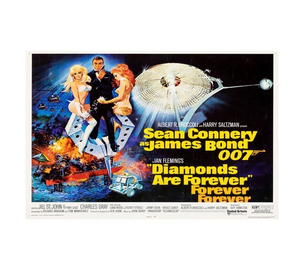 1971 Diamonds Are Forever  (Horizontal) James Bond 007 