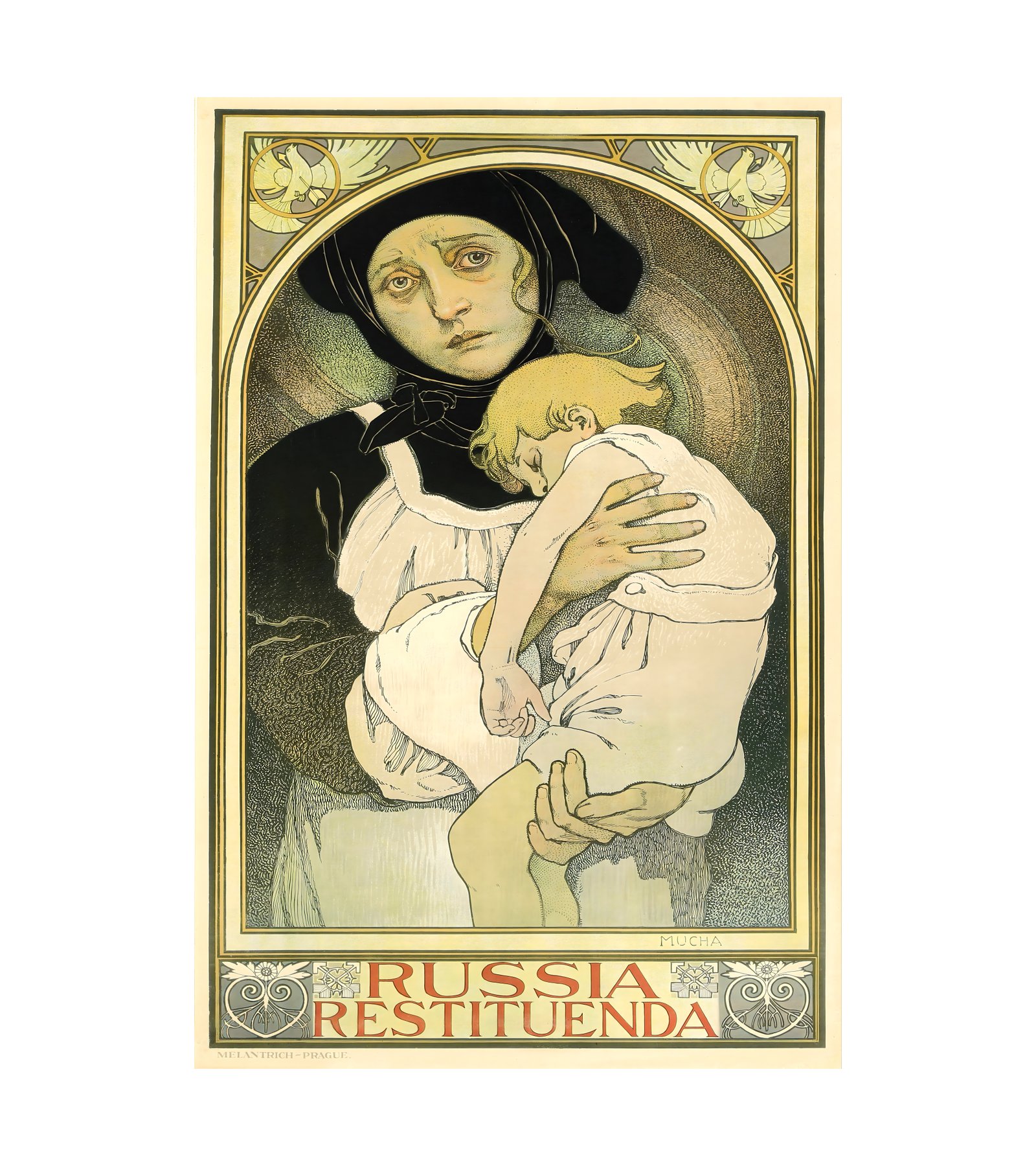 1922 ALPHONSE MUCHA (1860-1939) Russia Restituenda Melantrich, Praha