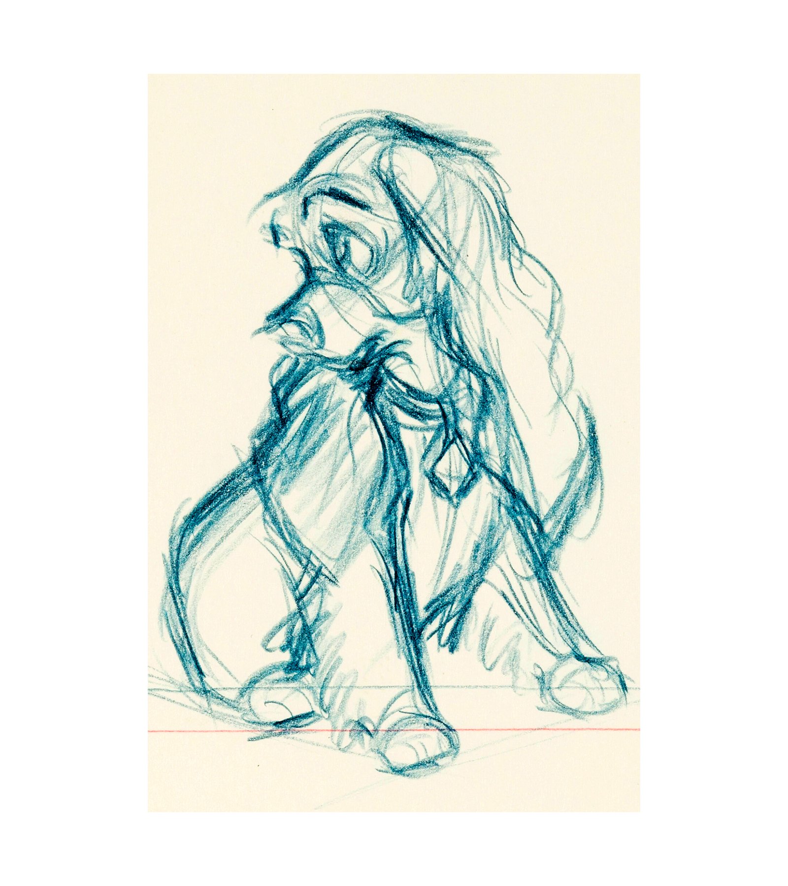 1955 Lady and the Tramp Lady - Animation Drawing 