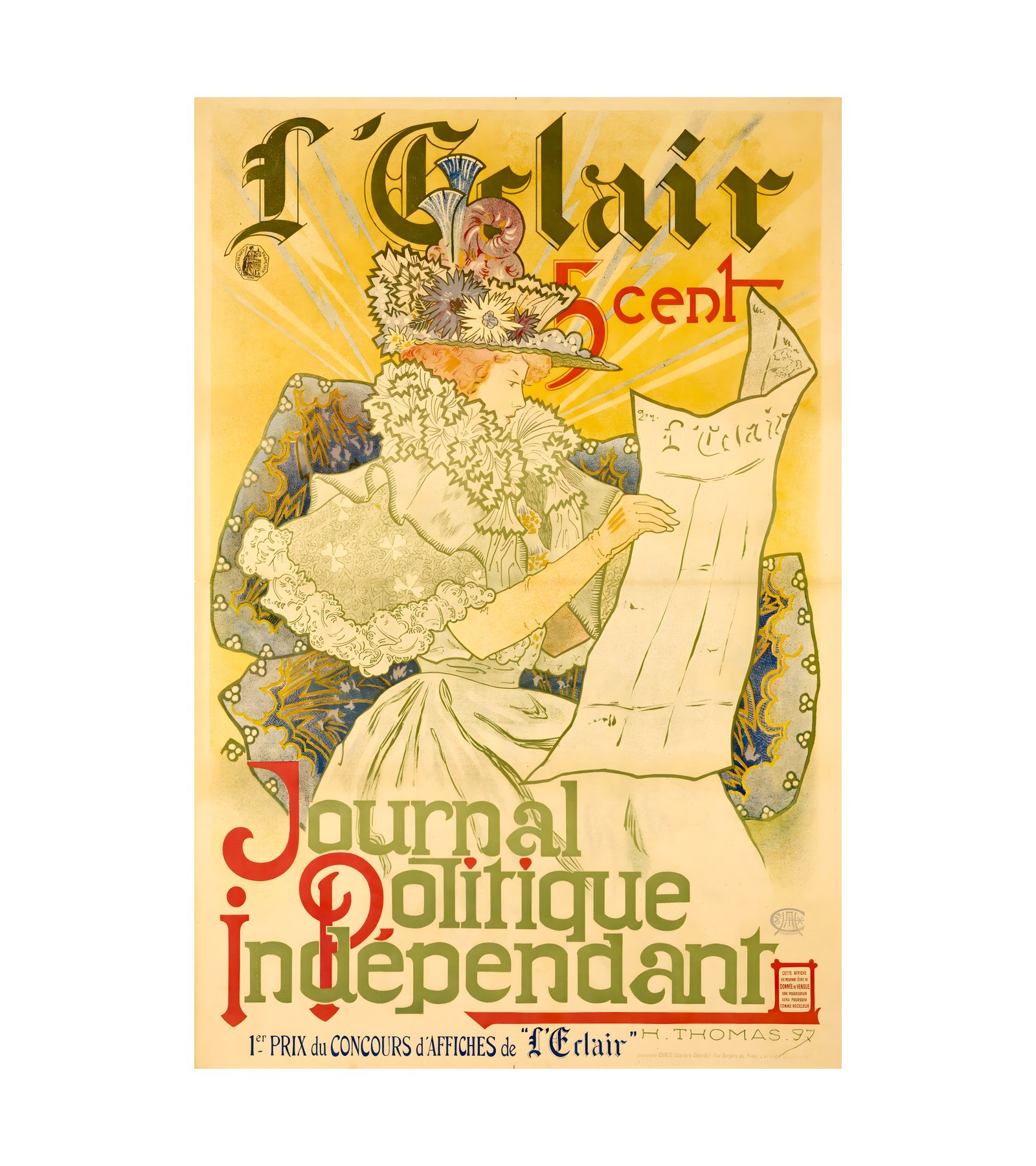 1897 Henry Atwell Thomas - L'Eclair - Journal Politique Independant 