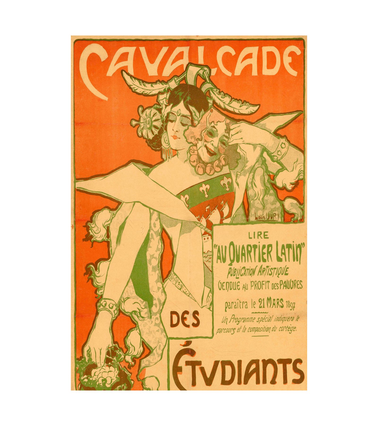 1897 LOUIS OURY (French) Calvcade des Etudiants 