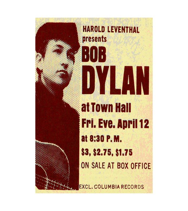 1963 Bob Dylan Previously Unknown First Major Show