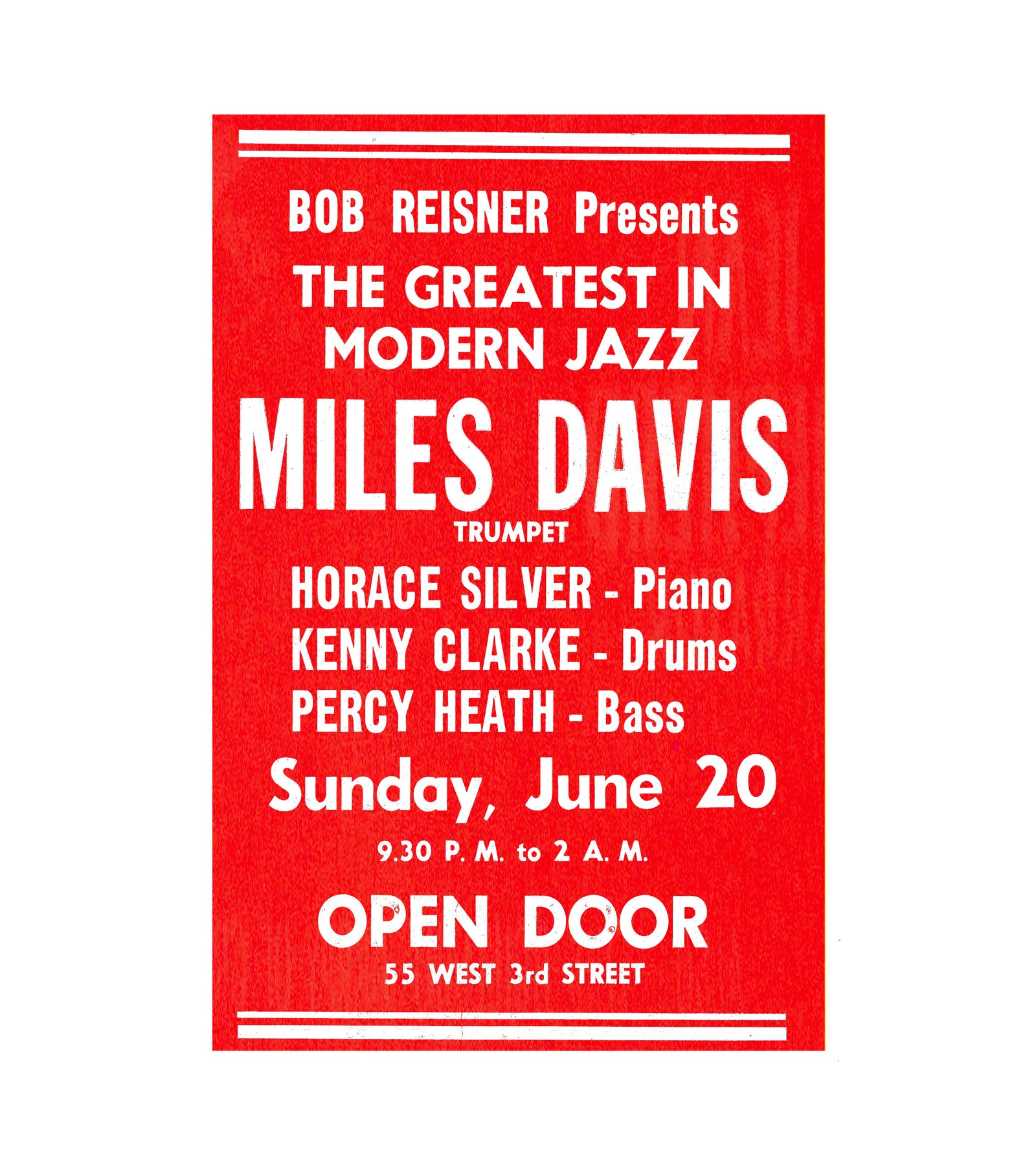 1954 Miles Davis Open Door Small (Bob Reisner) 
