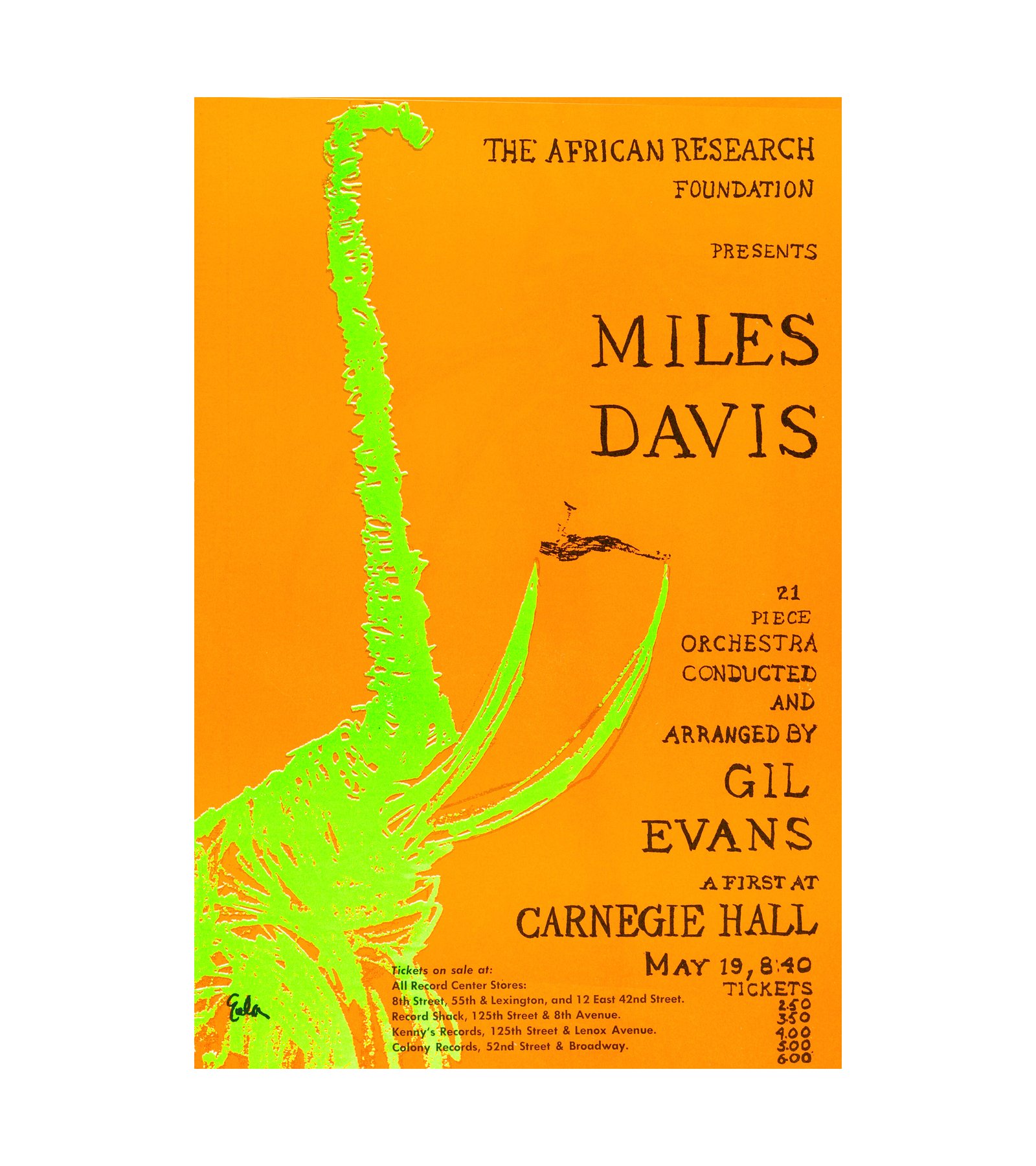1961 Miles Davis Carnegie Hall - The African Research Foundation - Rare 