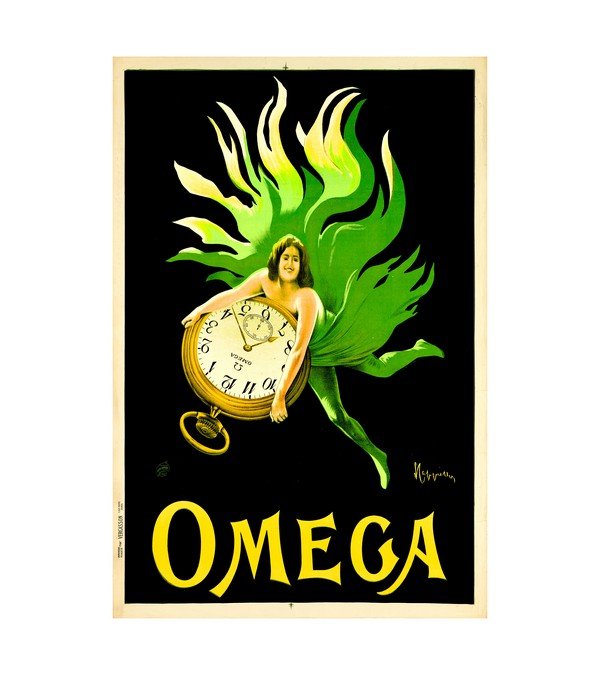 1910  Omega Watch Fashion Lady by Artist Cappiello France