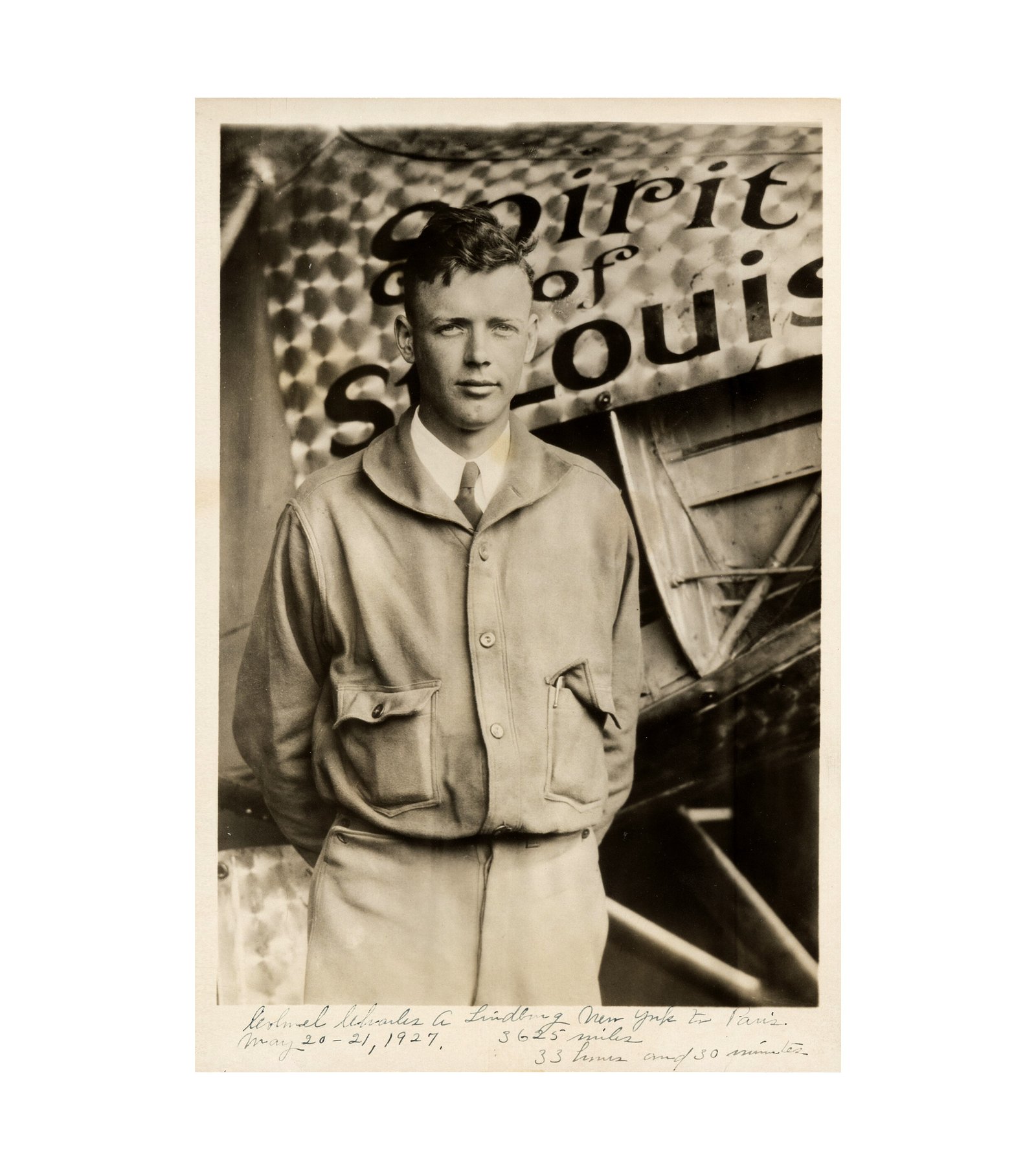 1927 Charles Lindbergh with Spirit of St. Louis, NYC 