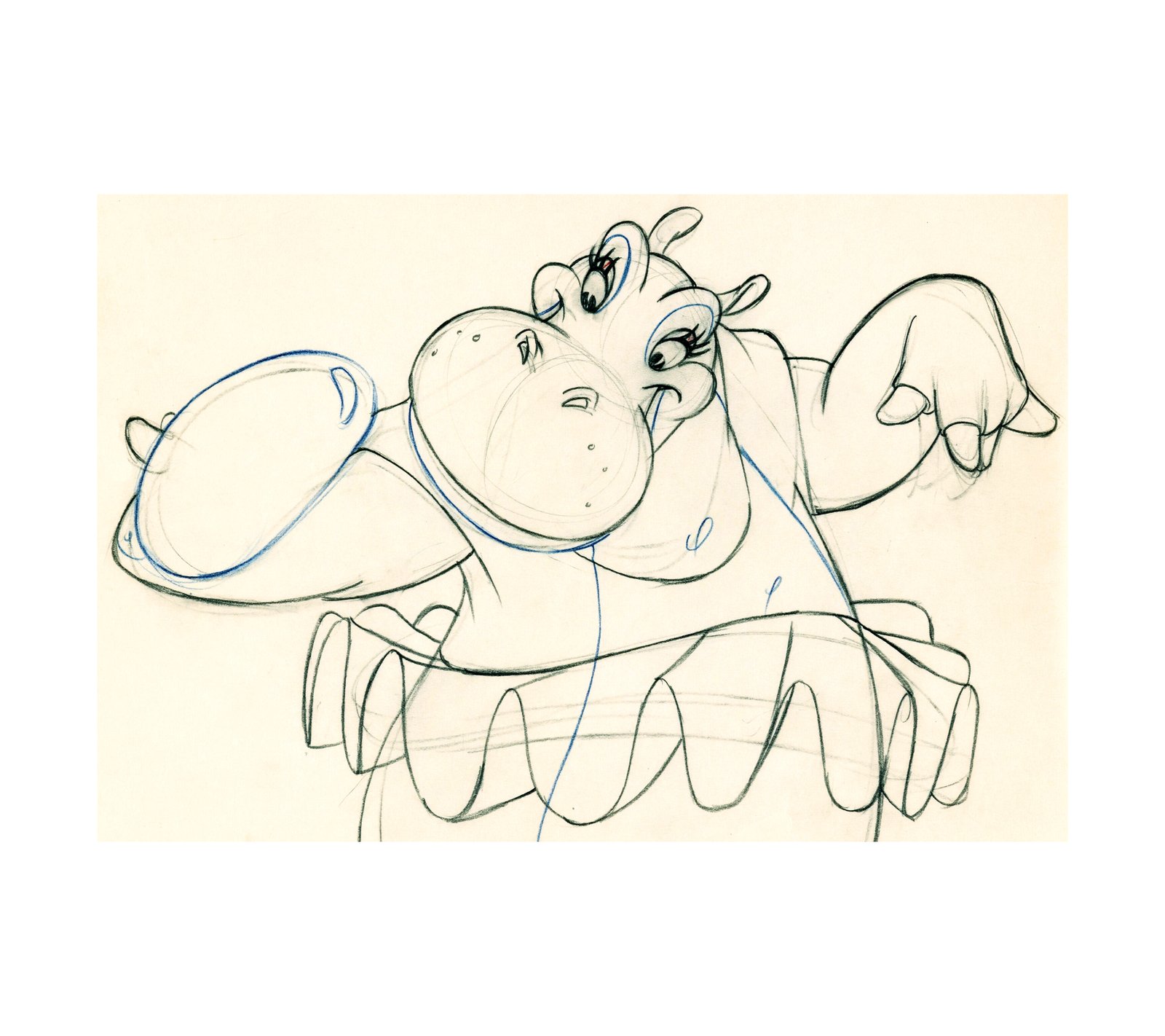 1940 Fantasia - Dance of the Hours - Hyacinth Hippo Animation 