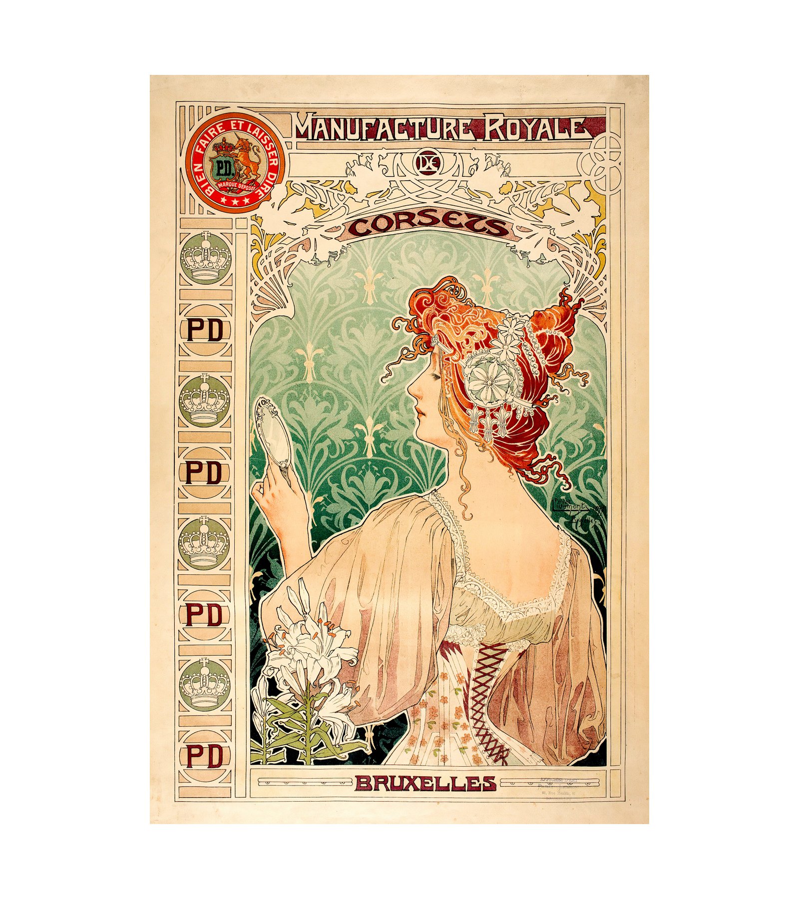 1897 Manufacture Royale De Corsets Alphonse Mucha (Czech, 1860-1939)
