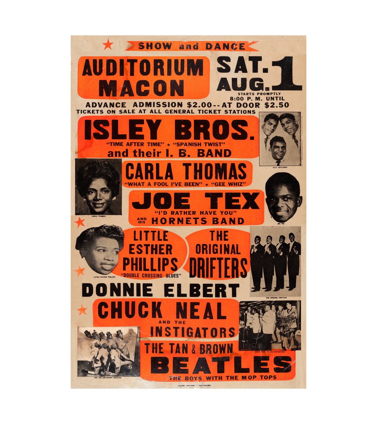 1964 Isley Bros. Drifters Auditorium Macon 