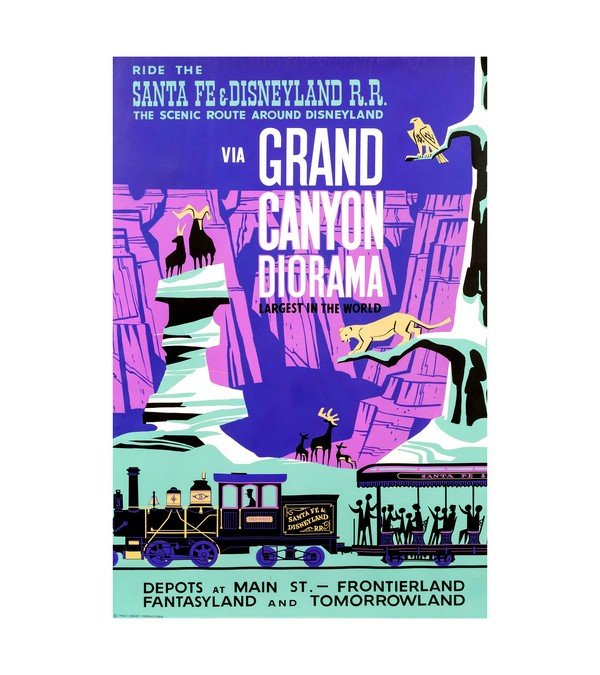 1958 Disneyland - Santa Fe Railroad Grand Canyon Diorama 