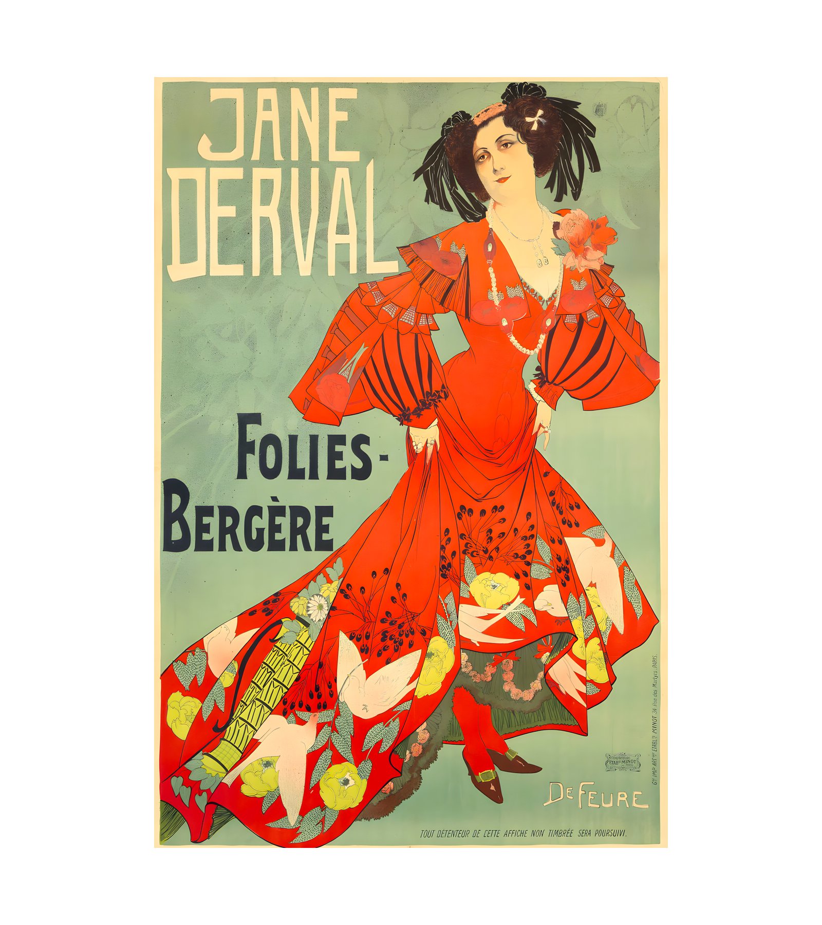 1904 - Jane Derval -  Folies Berge - Imp. Minot, Paris 