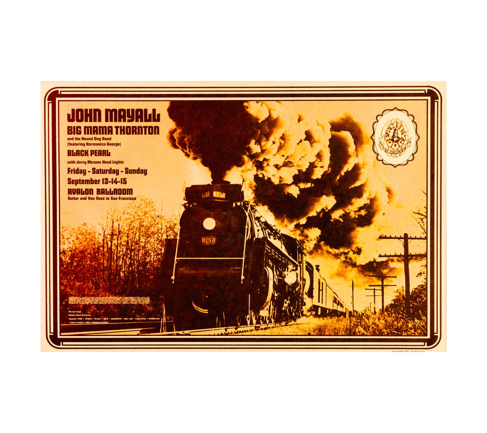 1968 FD-137 John Mayall, Big Mama Thornton Avalon Ballroom