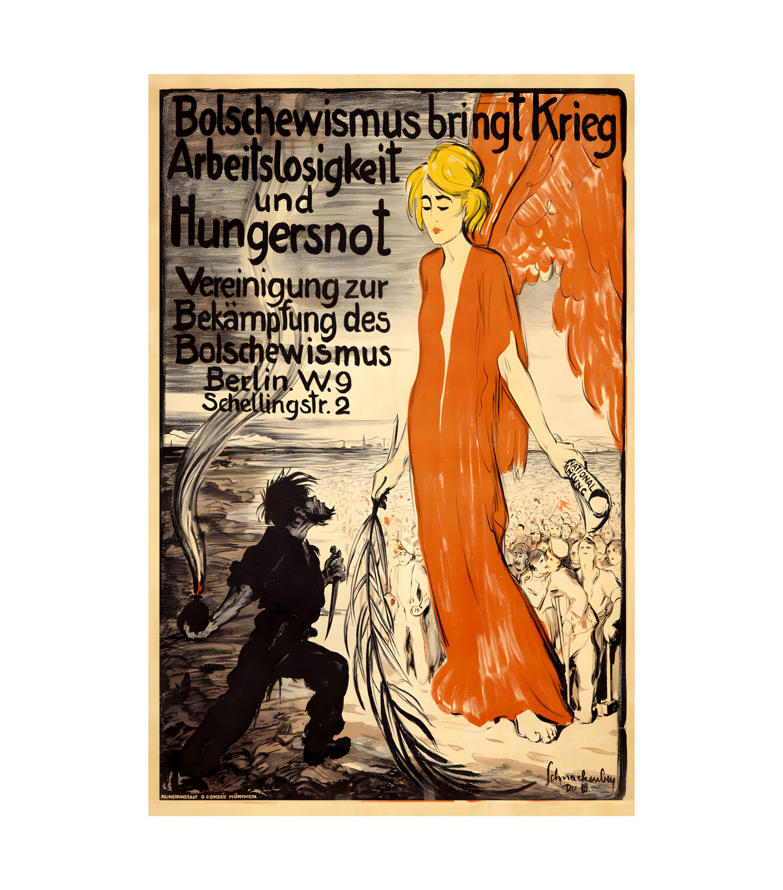 1918 WALTER SCHNACKENBERG - Bolschewismus bringt Kreig O. Consee, Munchen 
