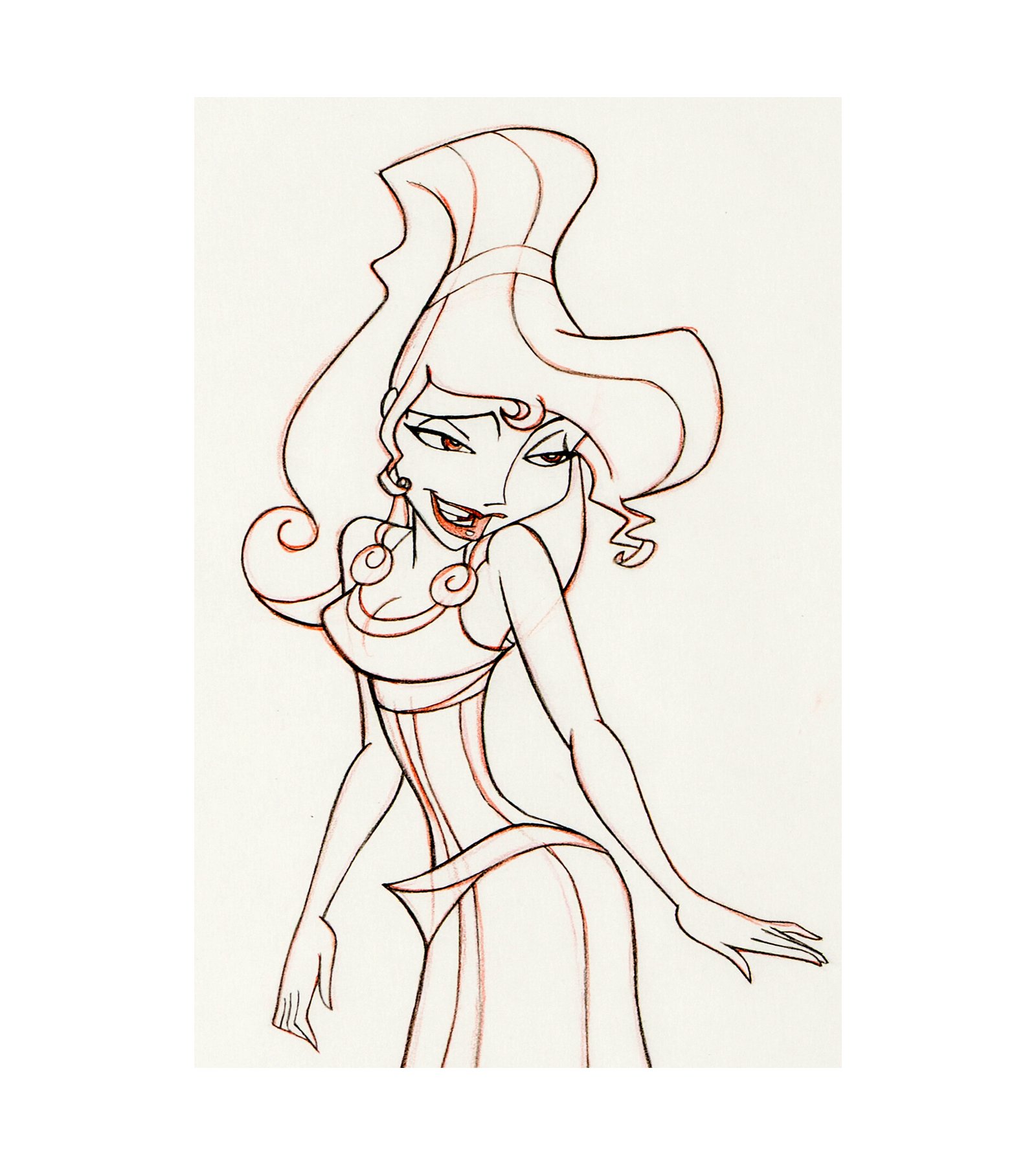 1997 Hercules - Megara - Animation Drawing 