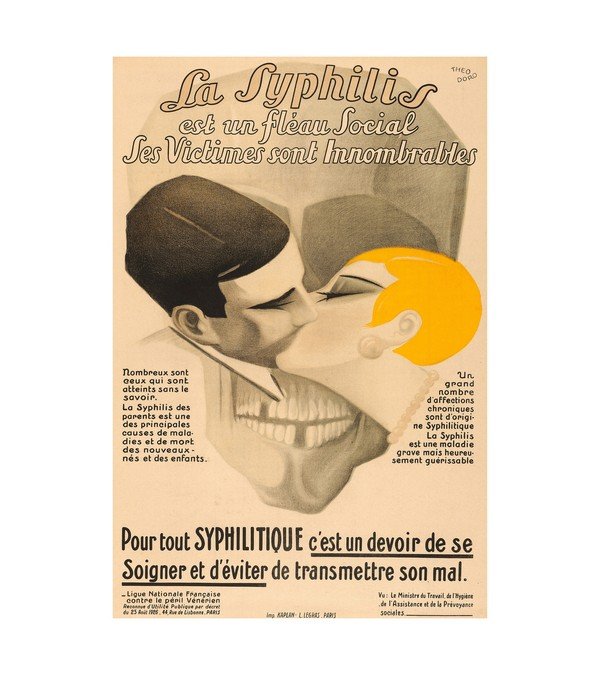 1920 La Syphilis (Ligue Nationale Francaise contre le peril Venerien) French 
