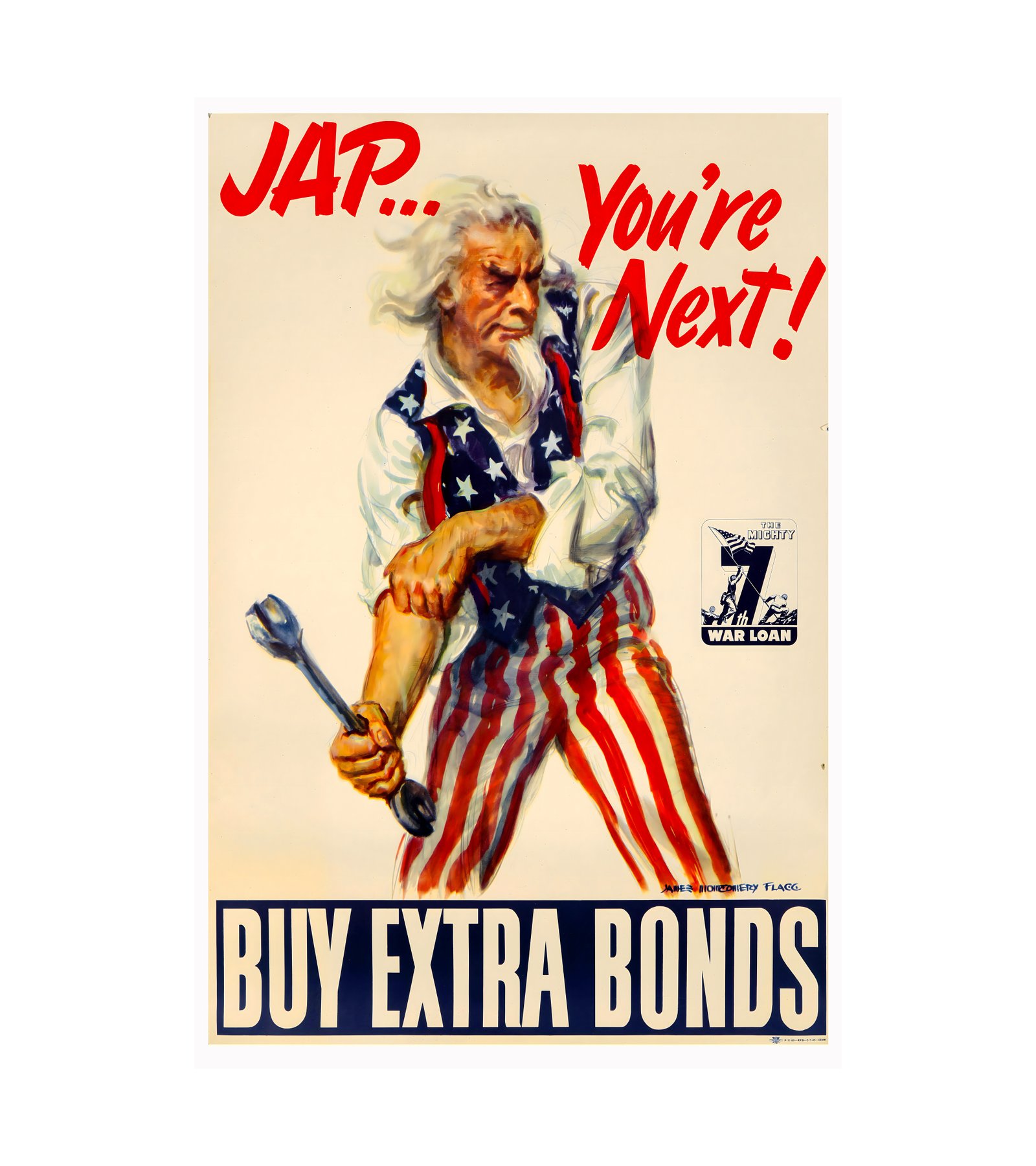 1945 JAMES MONTGOMERY FLAGG - Buy Extra Bonds - Jap... You're Next! 
